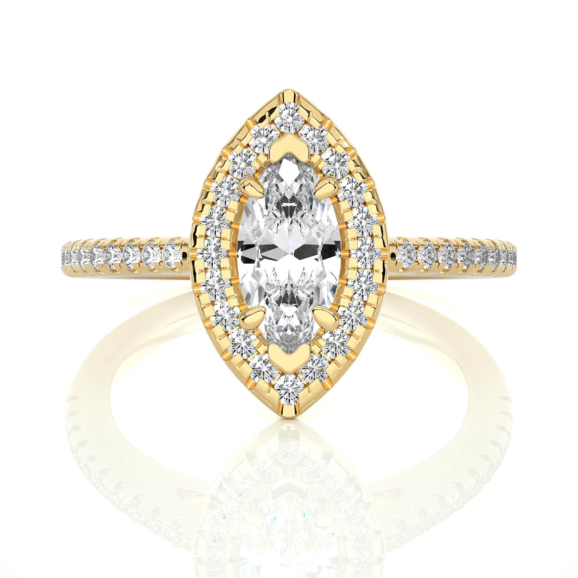 Marquise Lab Grown Diamond Halo Engagement Ring