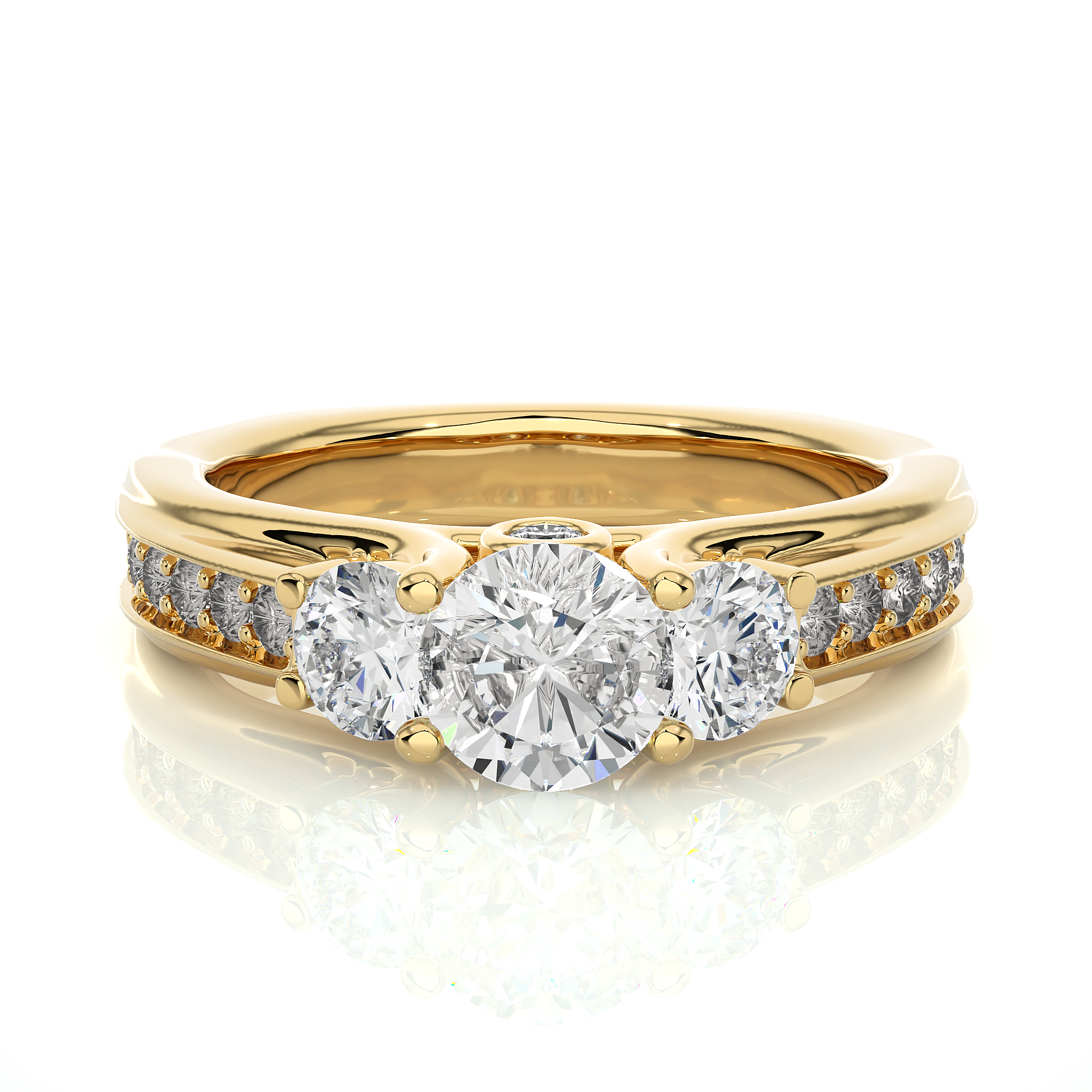 Three Stone Lab Grown Diamond Engagement Ring