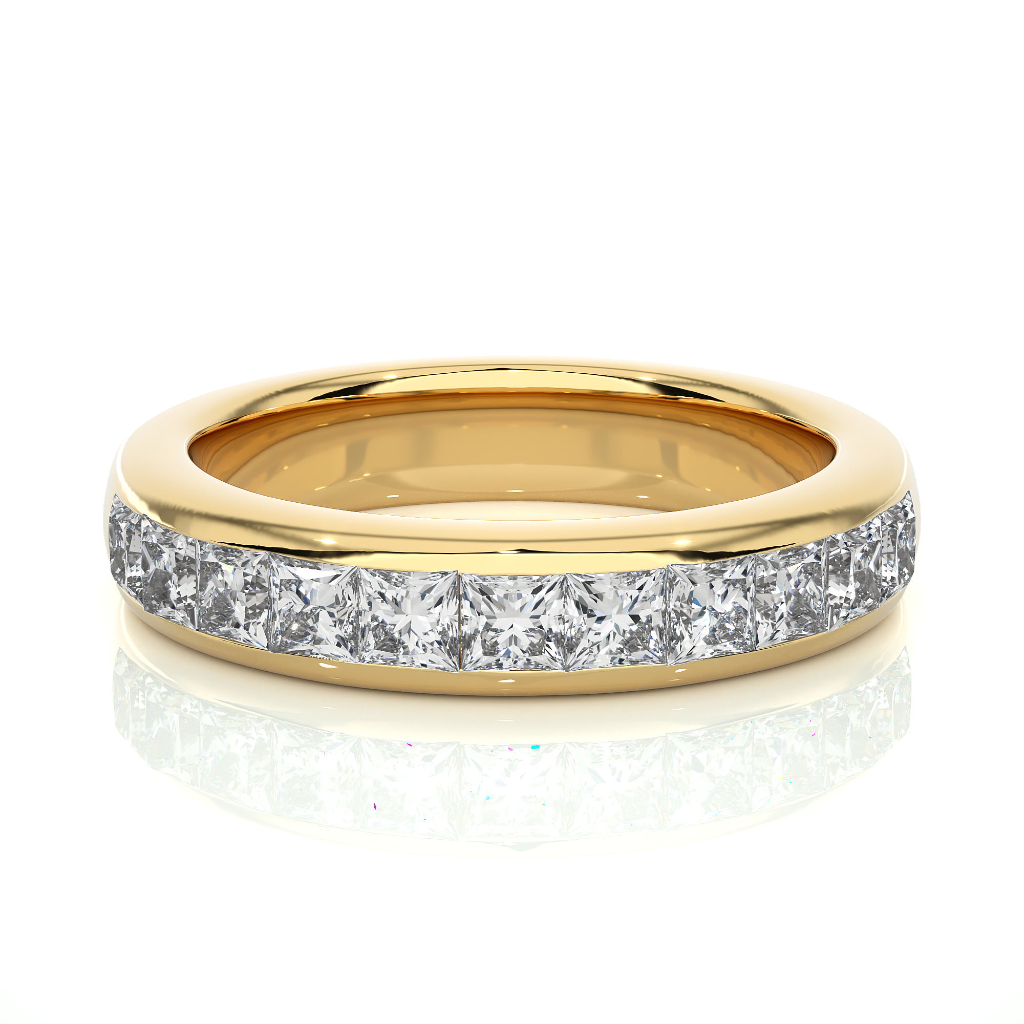 Channel Set Princess Cut Lab Grown Diamond Eternity Band