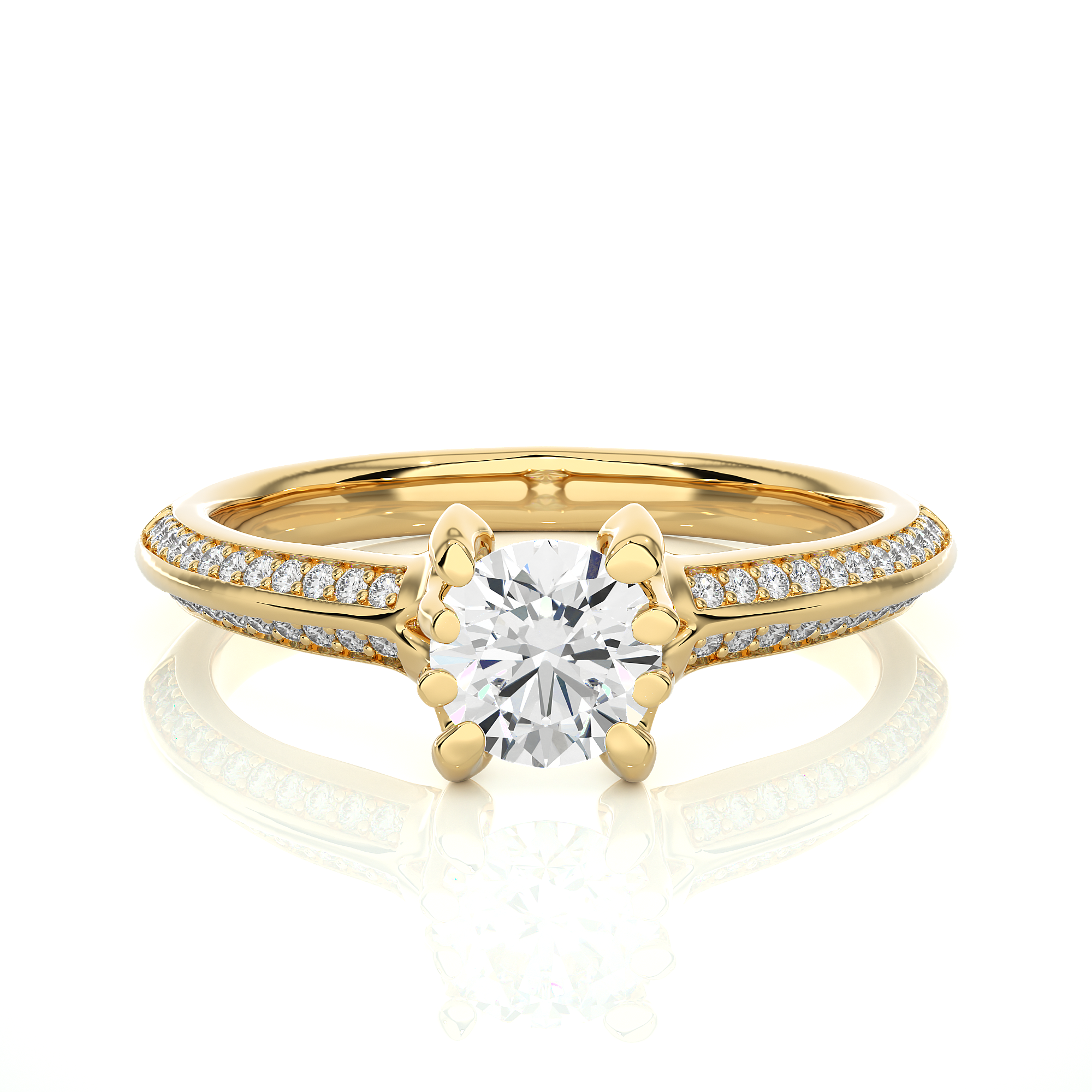 Round Lab Grown Diamond Engagement Ring