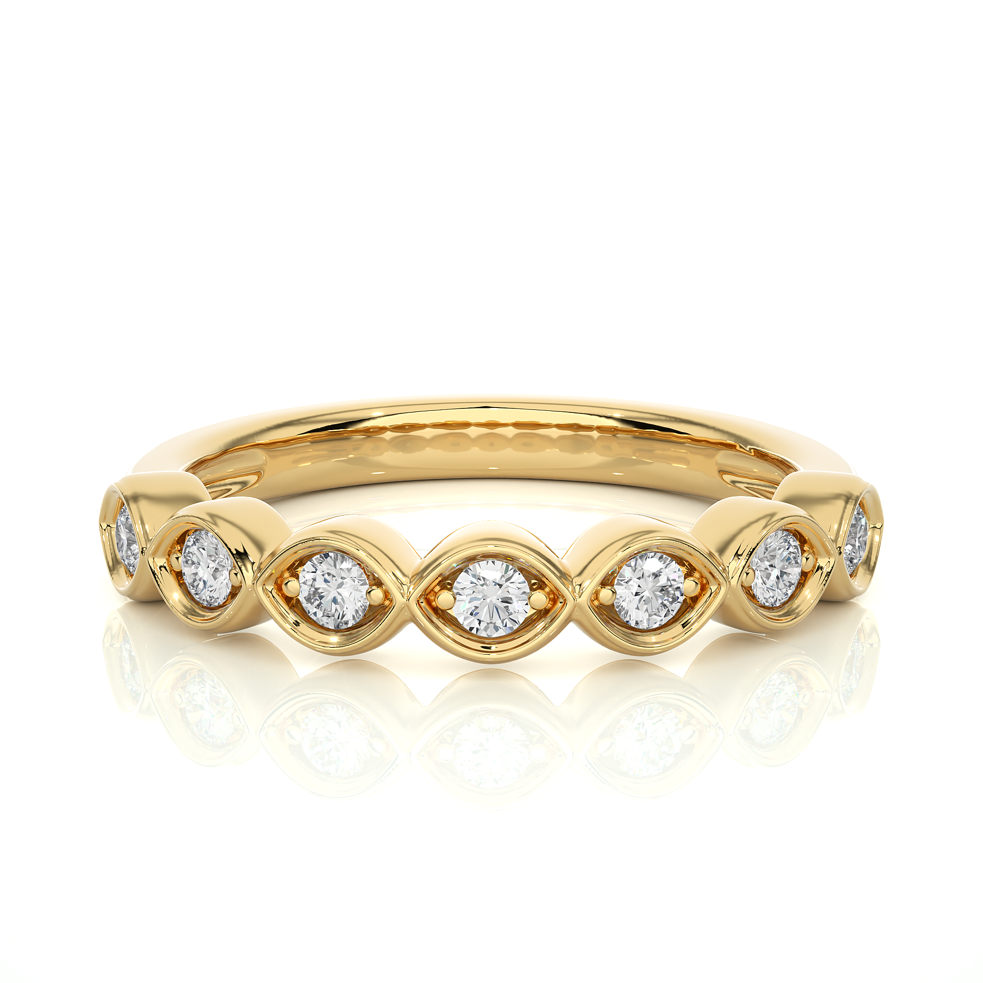 Bezel Set Lab Grown Diamond Half Eternity Ring