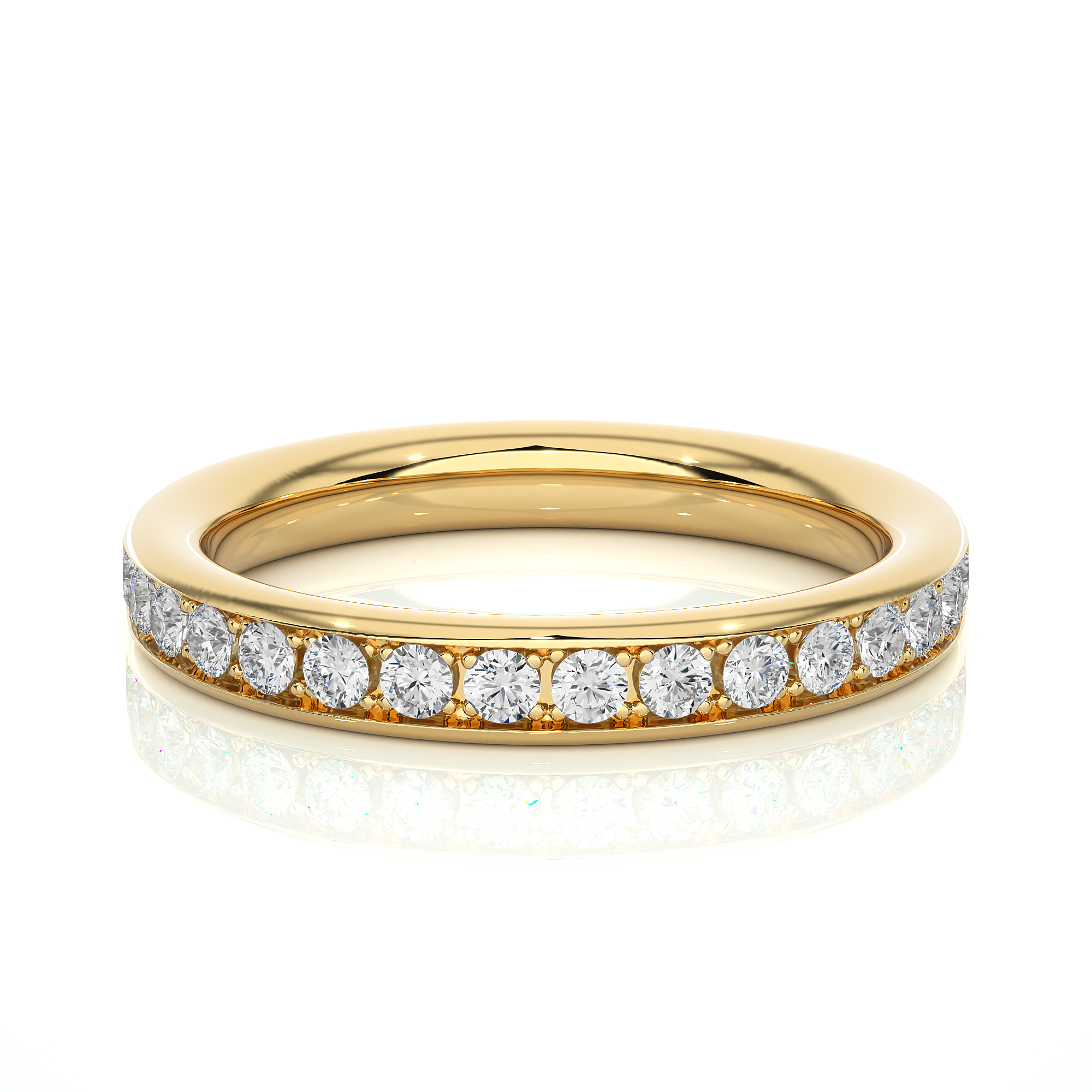 Pave Set Half Eternity Diamond Ring