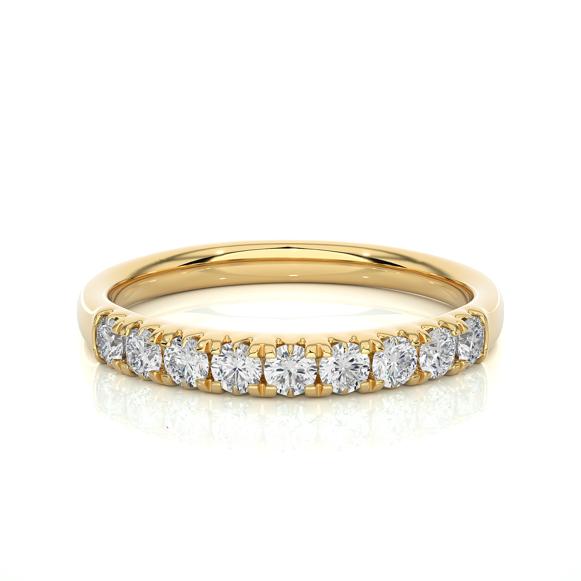 Round Cut  Lab Grown Diamond Half Eternity Ring