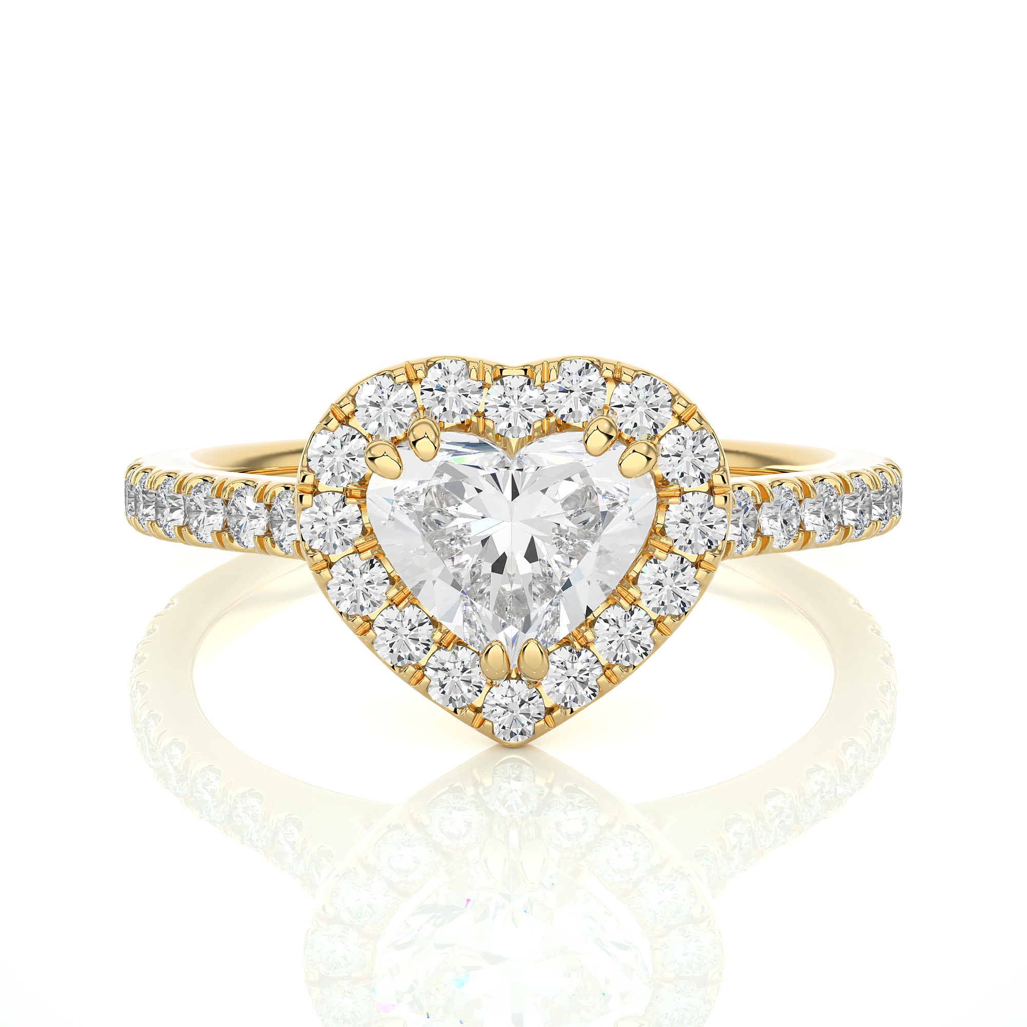 Heart Shape Lab Grown Diamond Halo Engagement Ring
