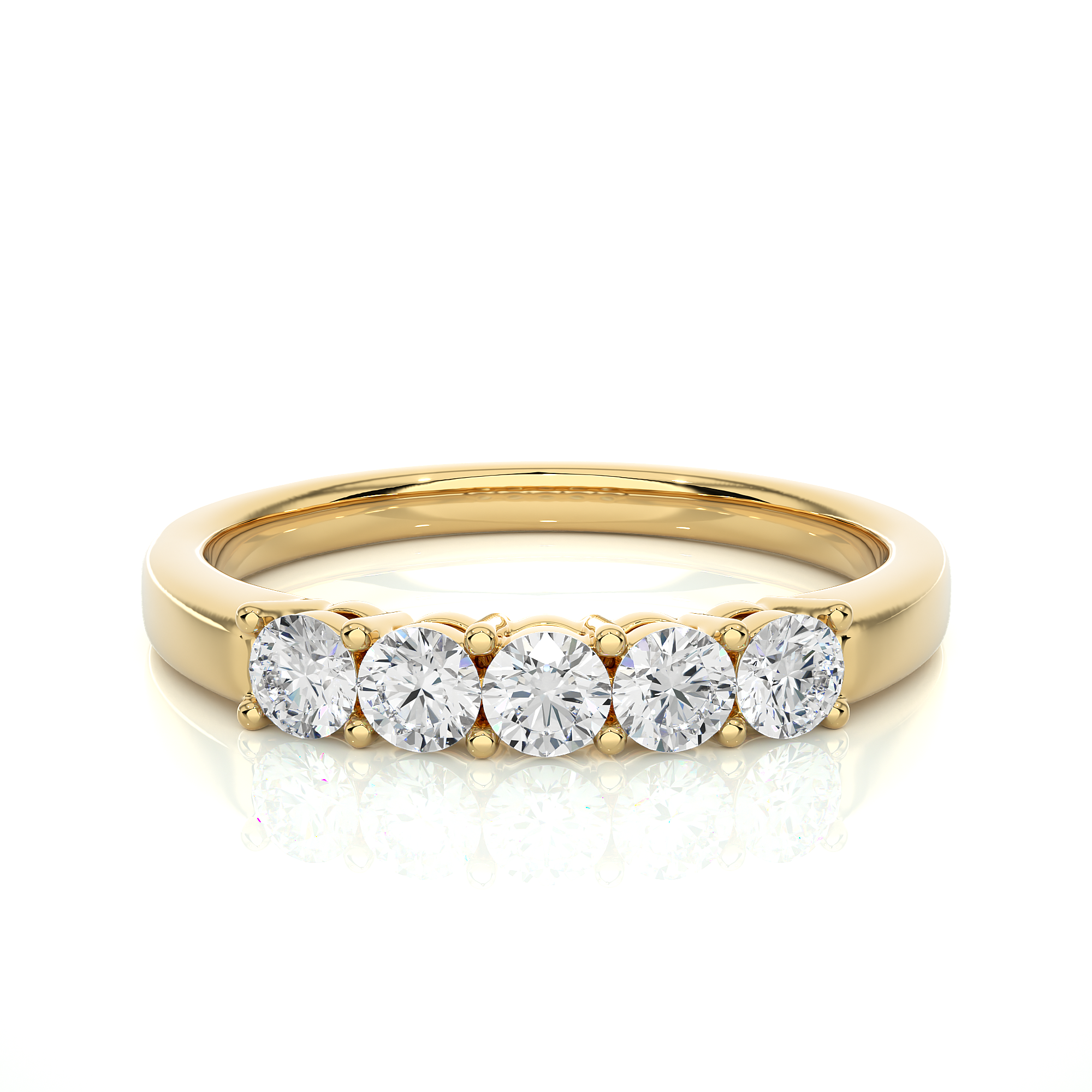 Five Stone Diamond Wedding Band