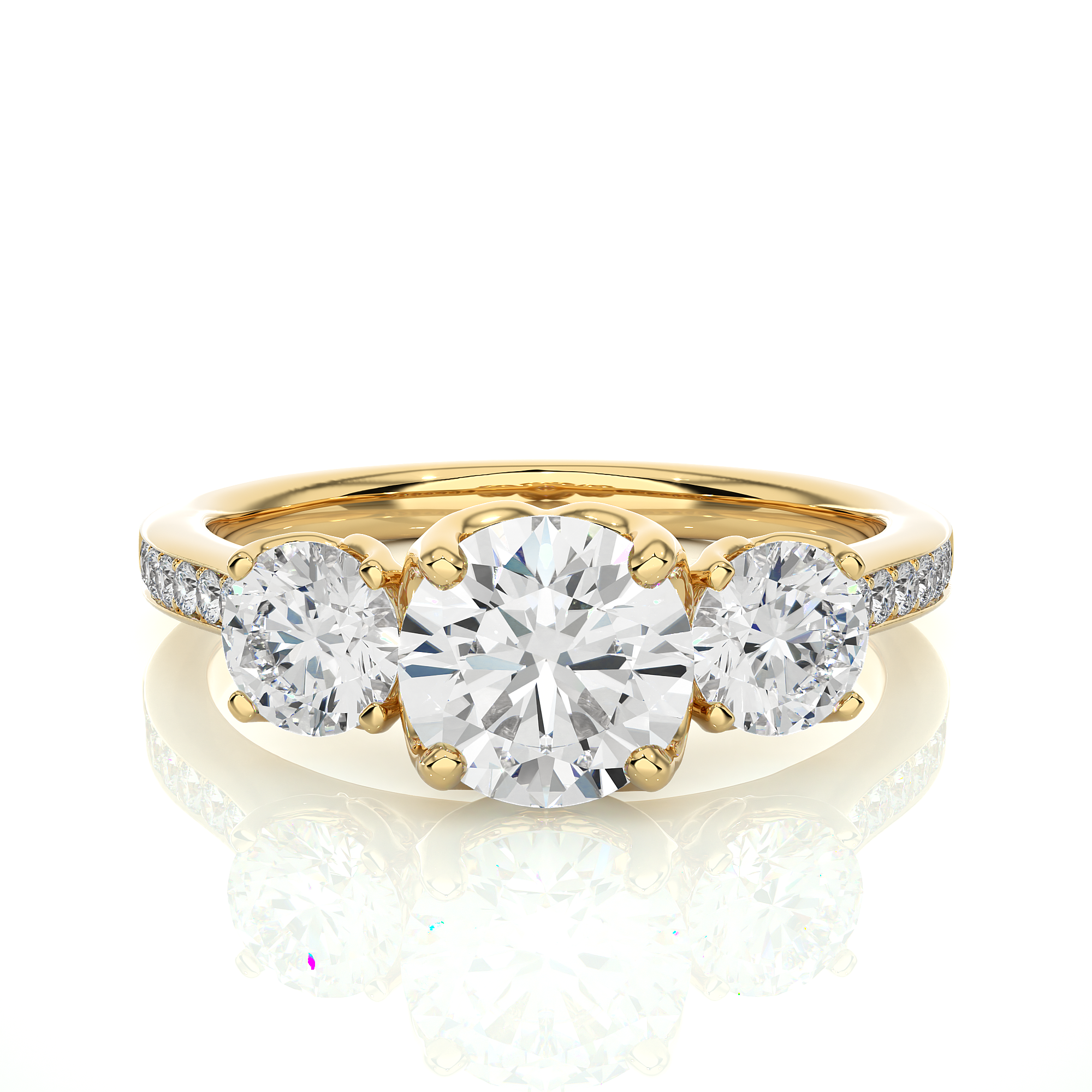 Three Stone Classic Lab Grown Diamond Ring