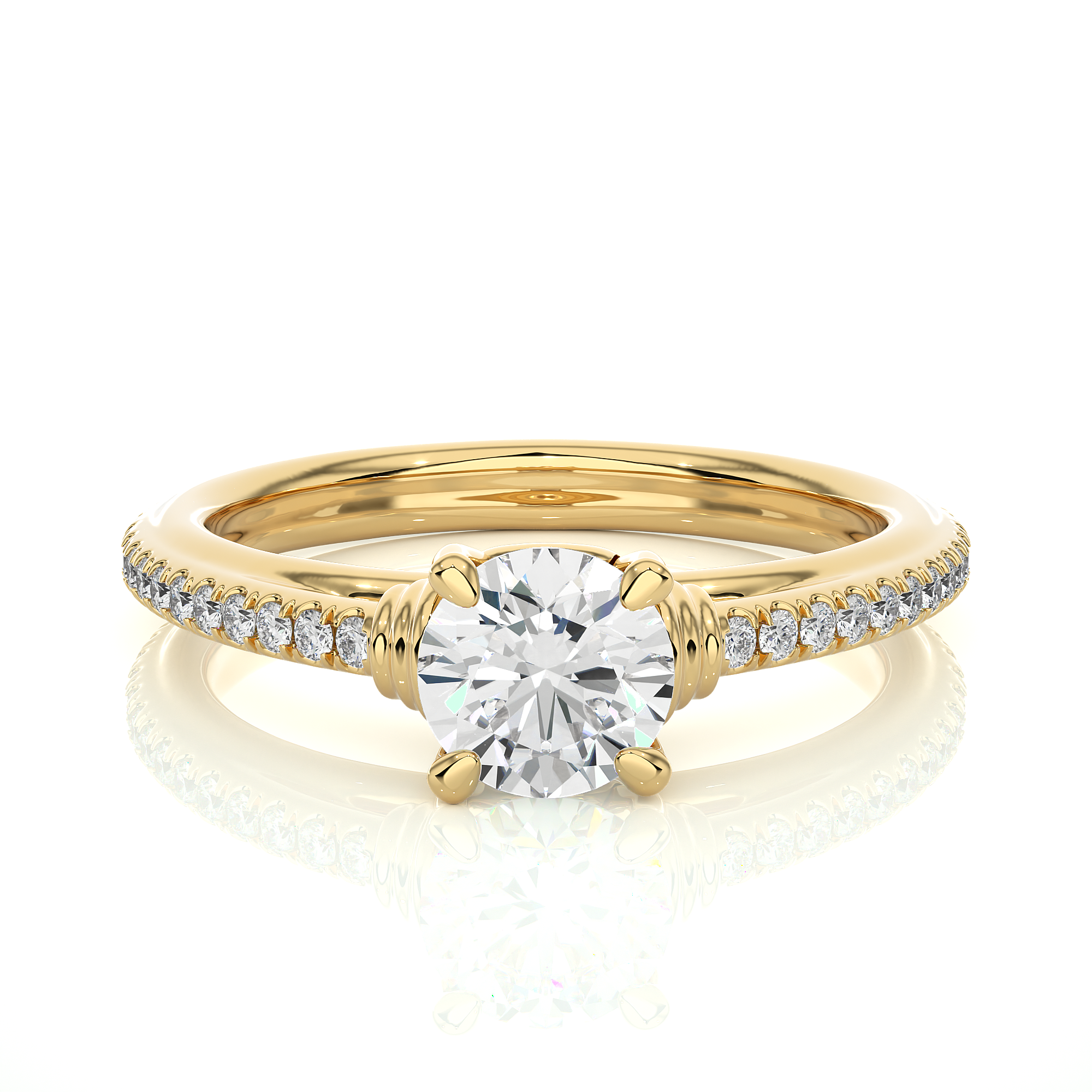 Round Cut Diamond Solitaire Engagement Ring