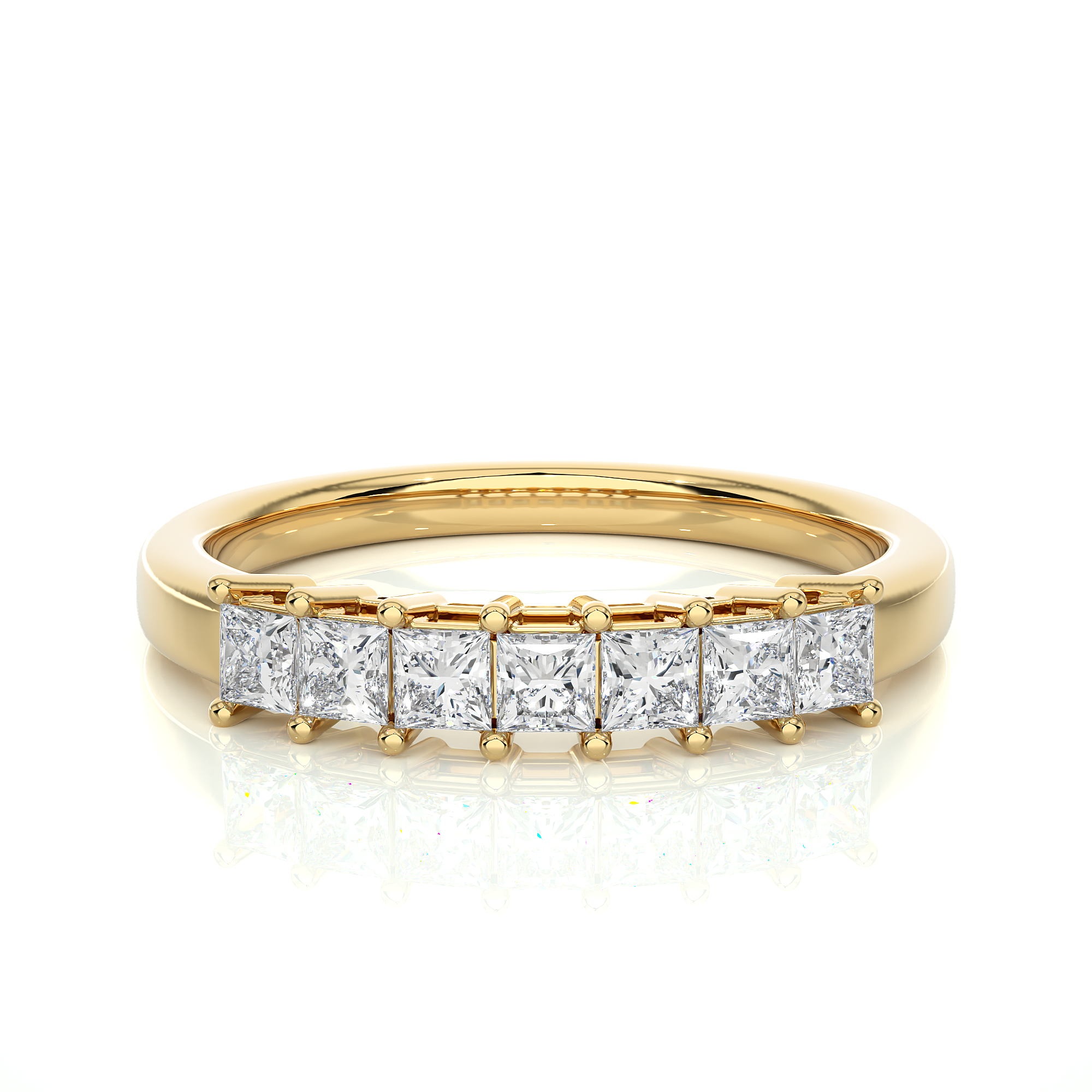 Princess Cut Lab Grown Diamond Wedding Band