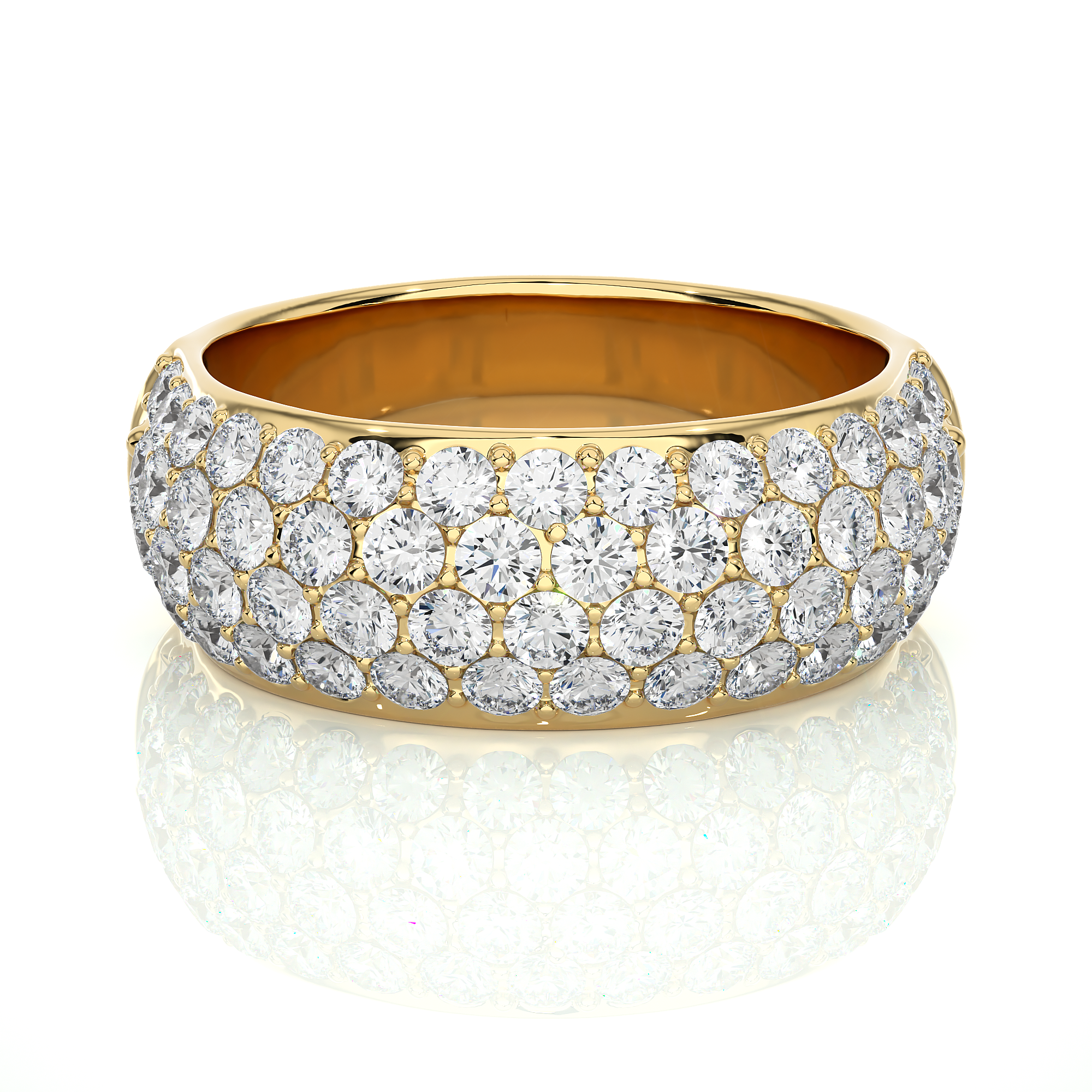 Round Cut Lab Grown Diamond Wide Eternity Ring