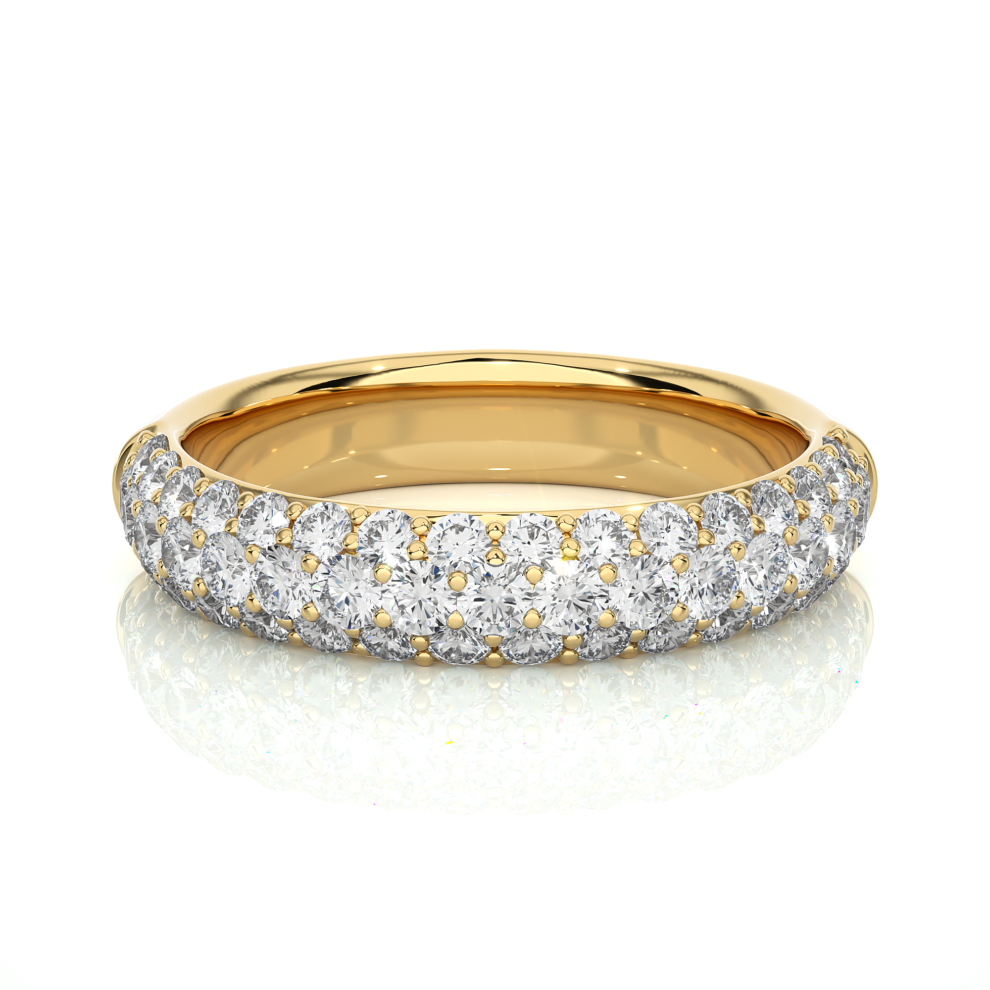 Multi Row Lab Grown Diamond Wide Band