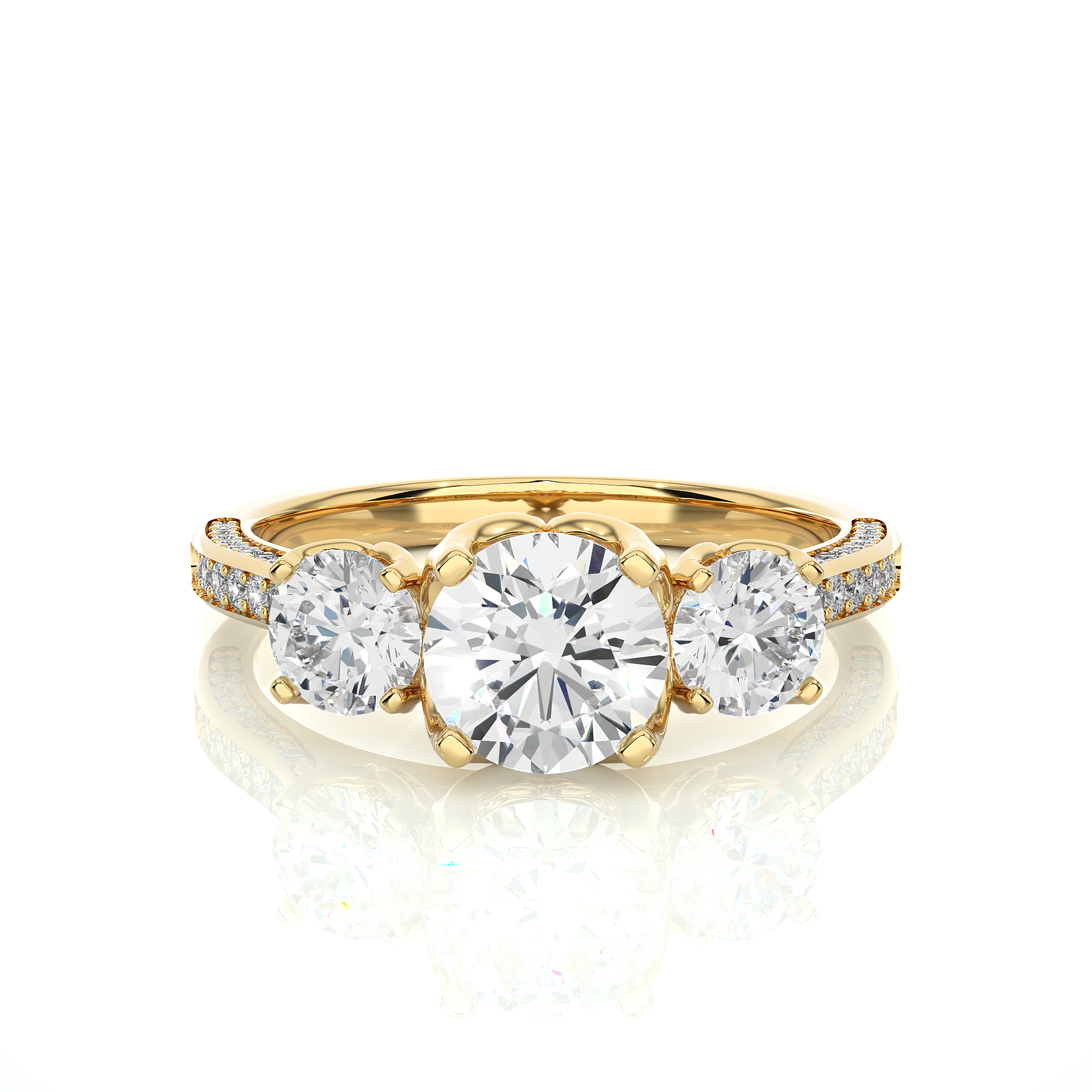 Lab Grown Diamond Three Stone Engagement Ring