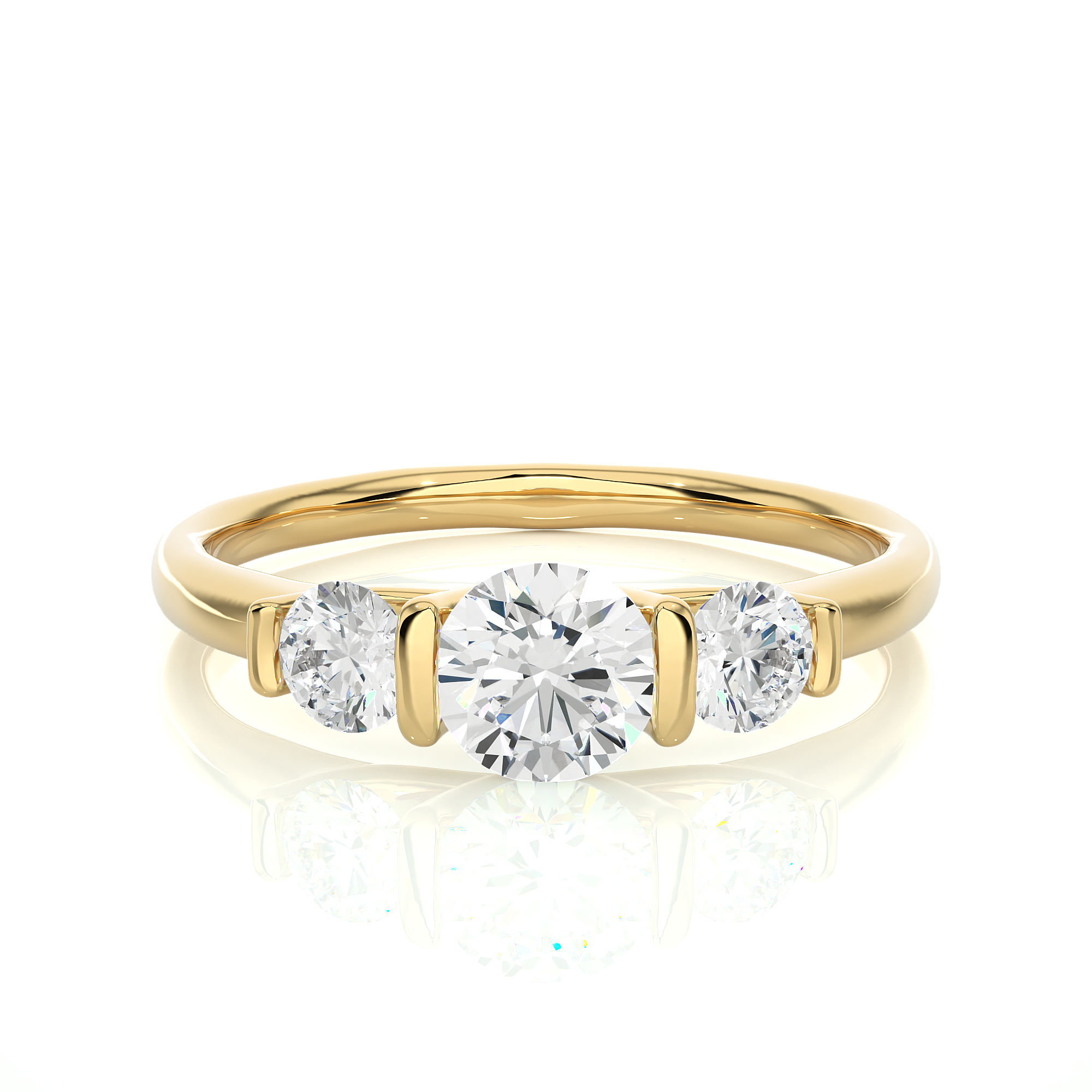 Lab Grown Diamond Three Stone Engagement Ring