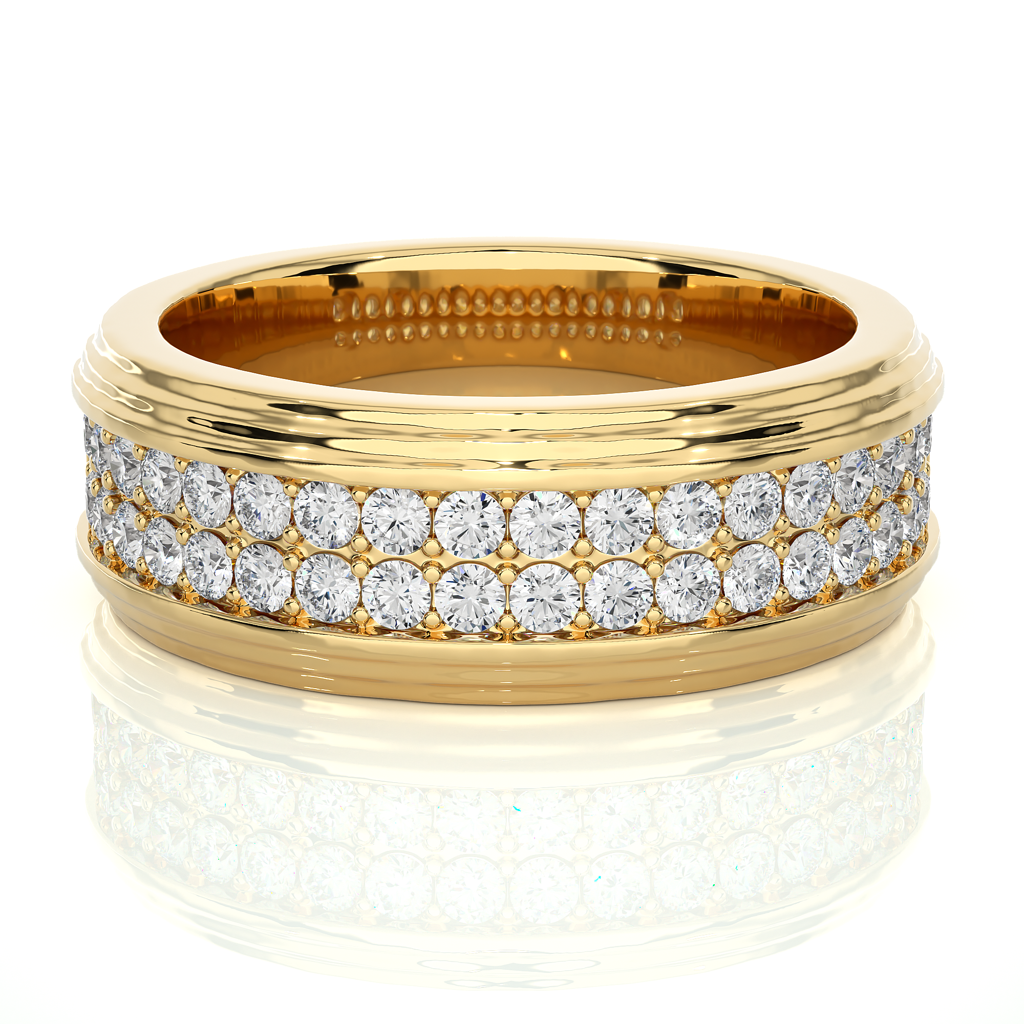 Men’s Rose Gold Lab Diamond Statement Wedding Band