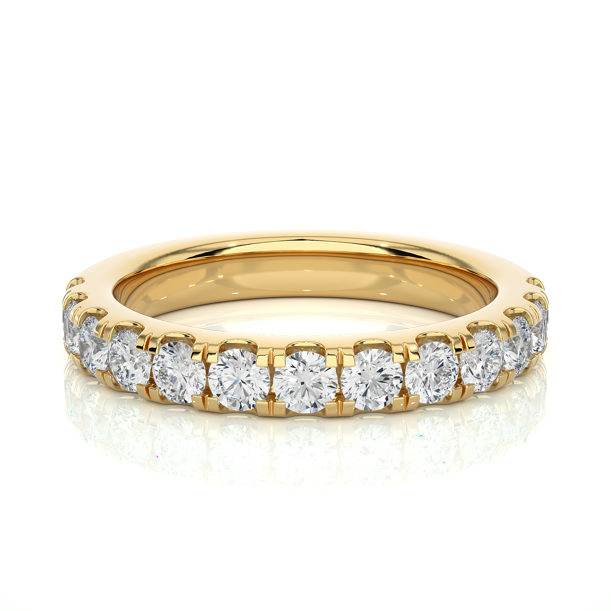 Round Cut Diamond Half Eternity Band
