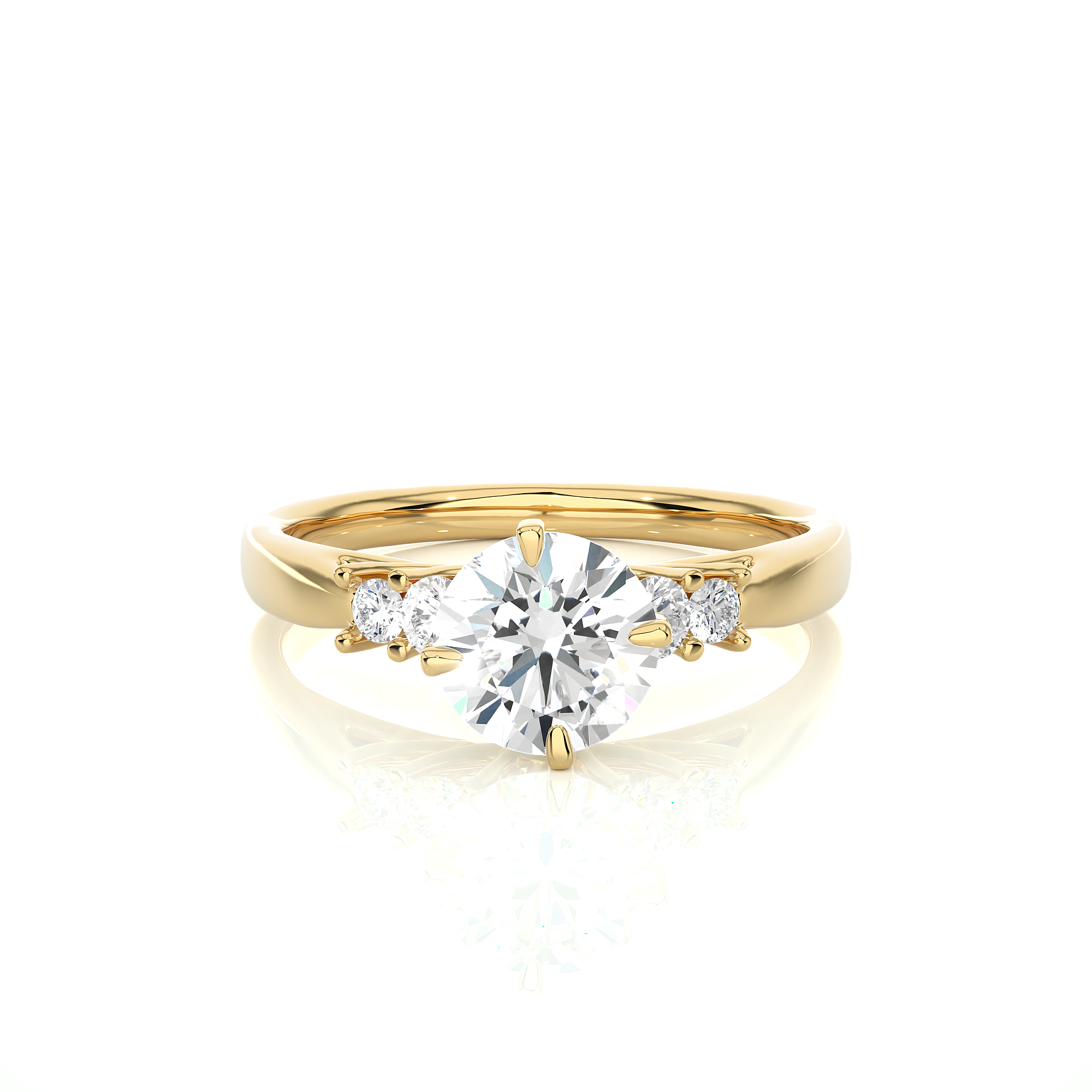 Five Stone Round Lab Diamond Engagement Ring