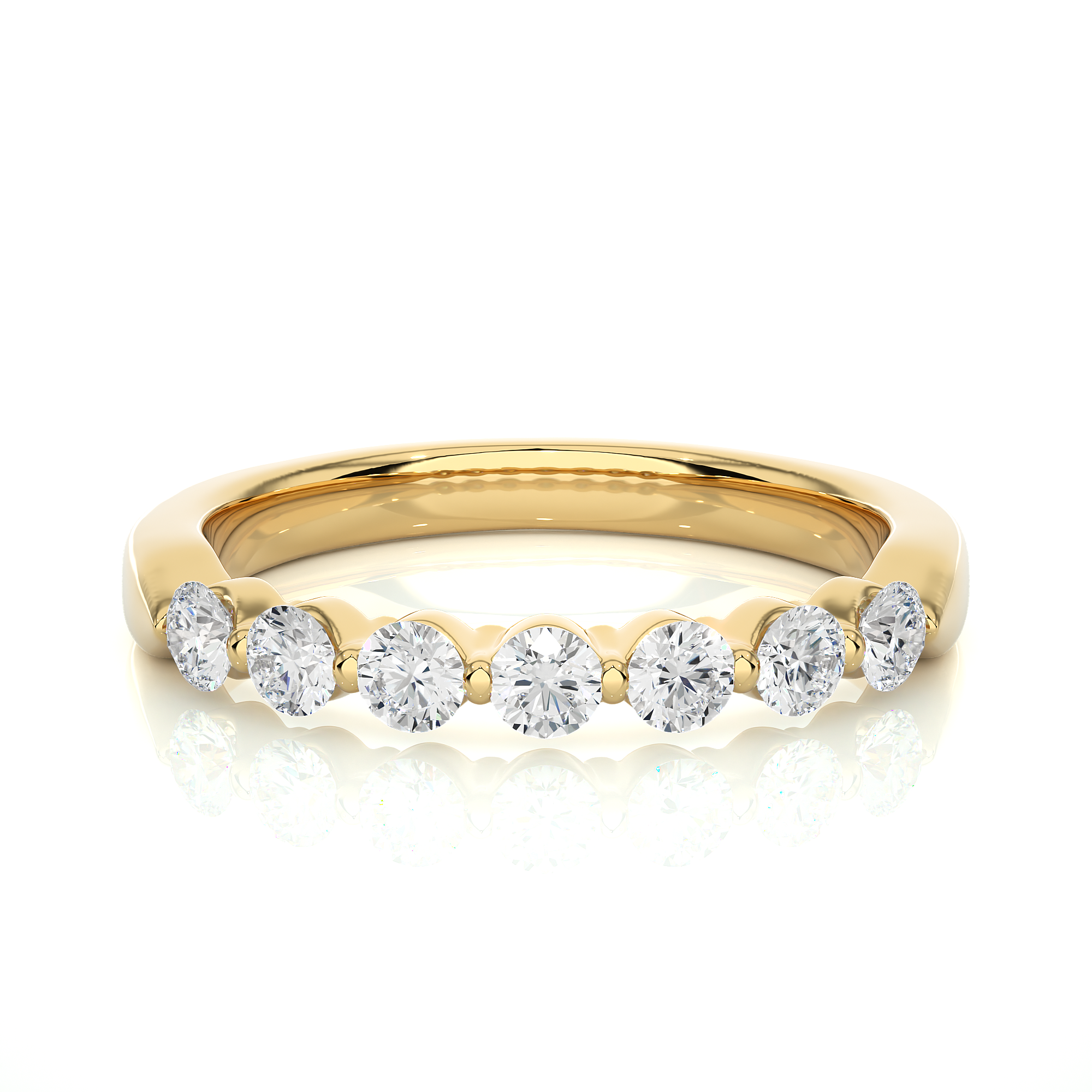 Round Cut Lab Grown Diamond Half Eternity Ring