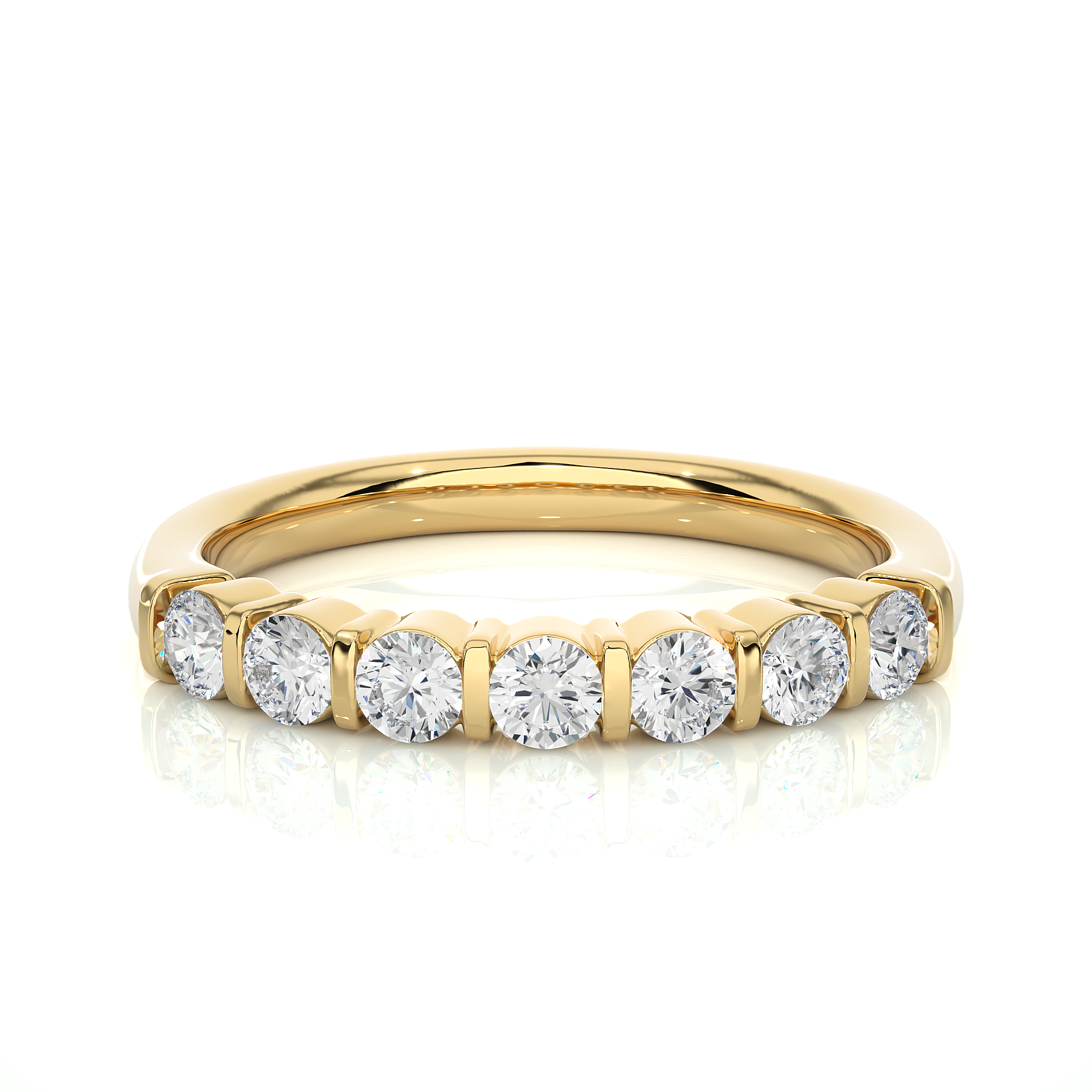 Round Cut Lab Grown Diamond Half Eternity Ring