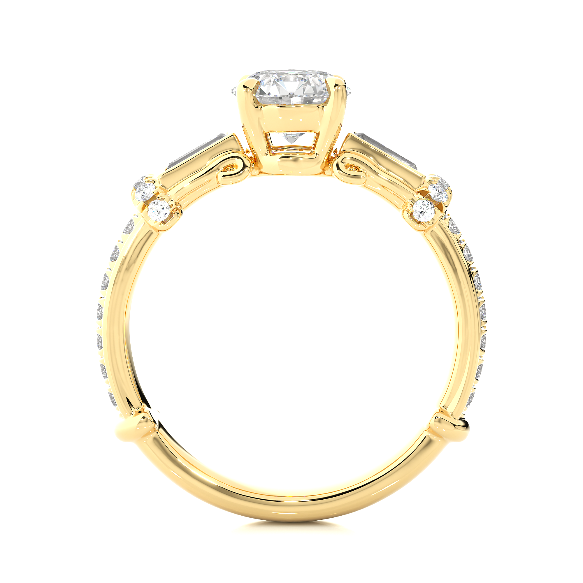 Elegant Round Lab Diamond Engagement Ring