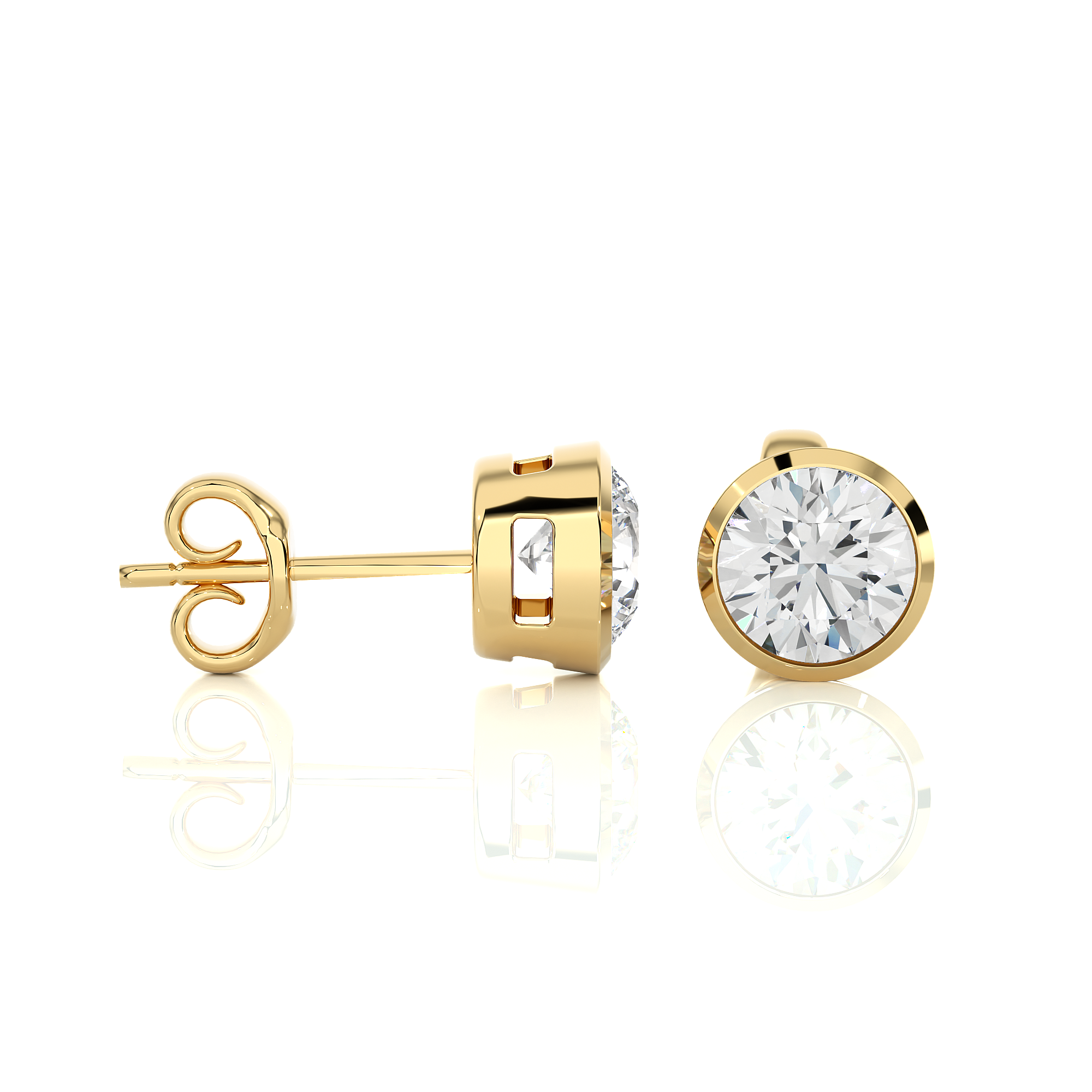 Bezel Set Lab Grown Diamond Stud Earrings