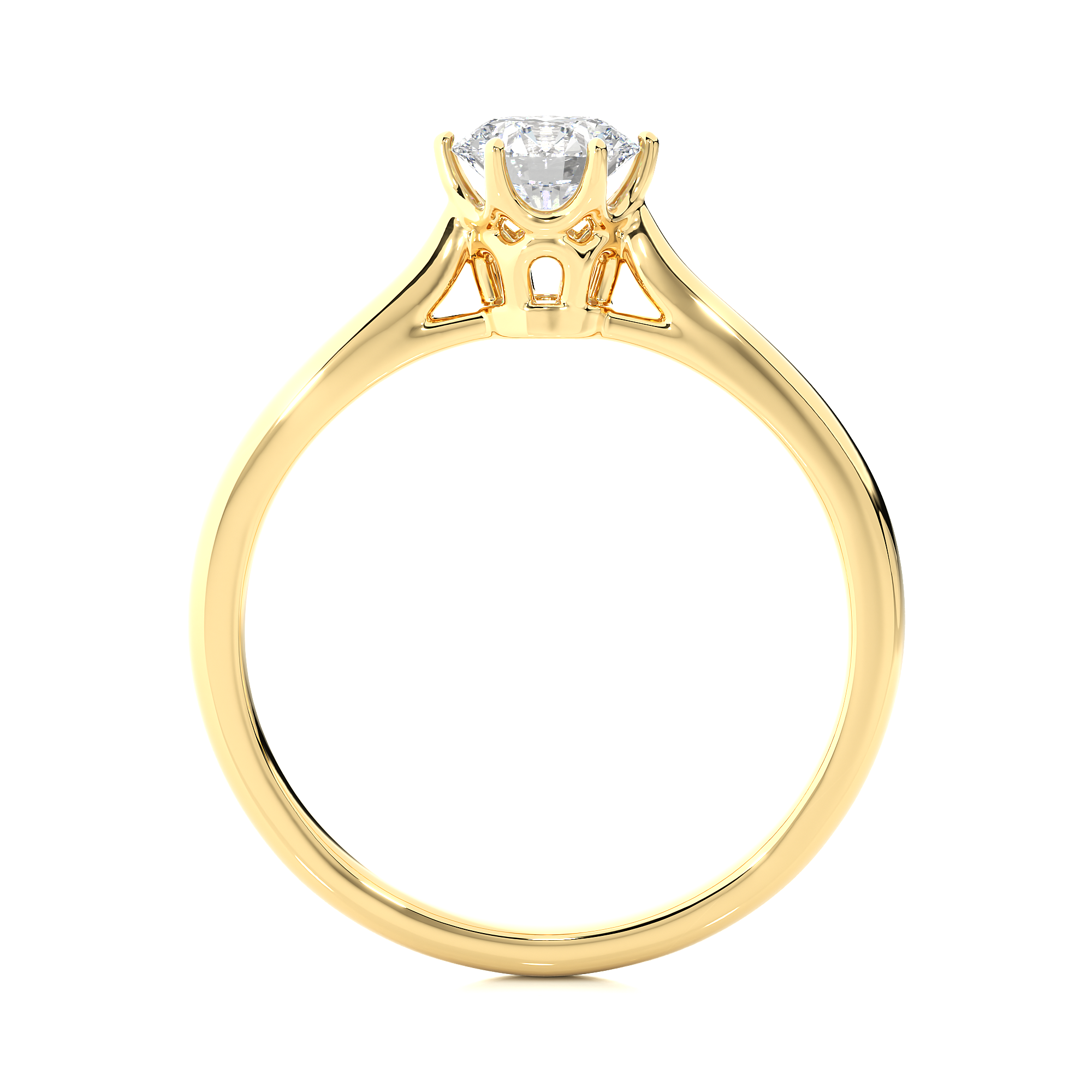 Round Cut Lab Grown Diamond Solitaire Engagement Ring