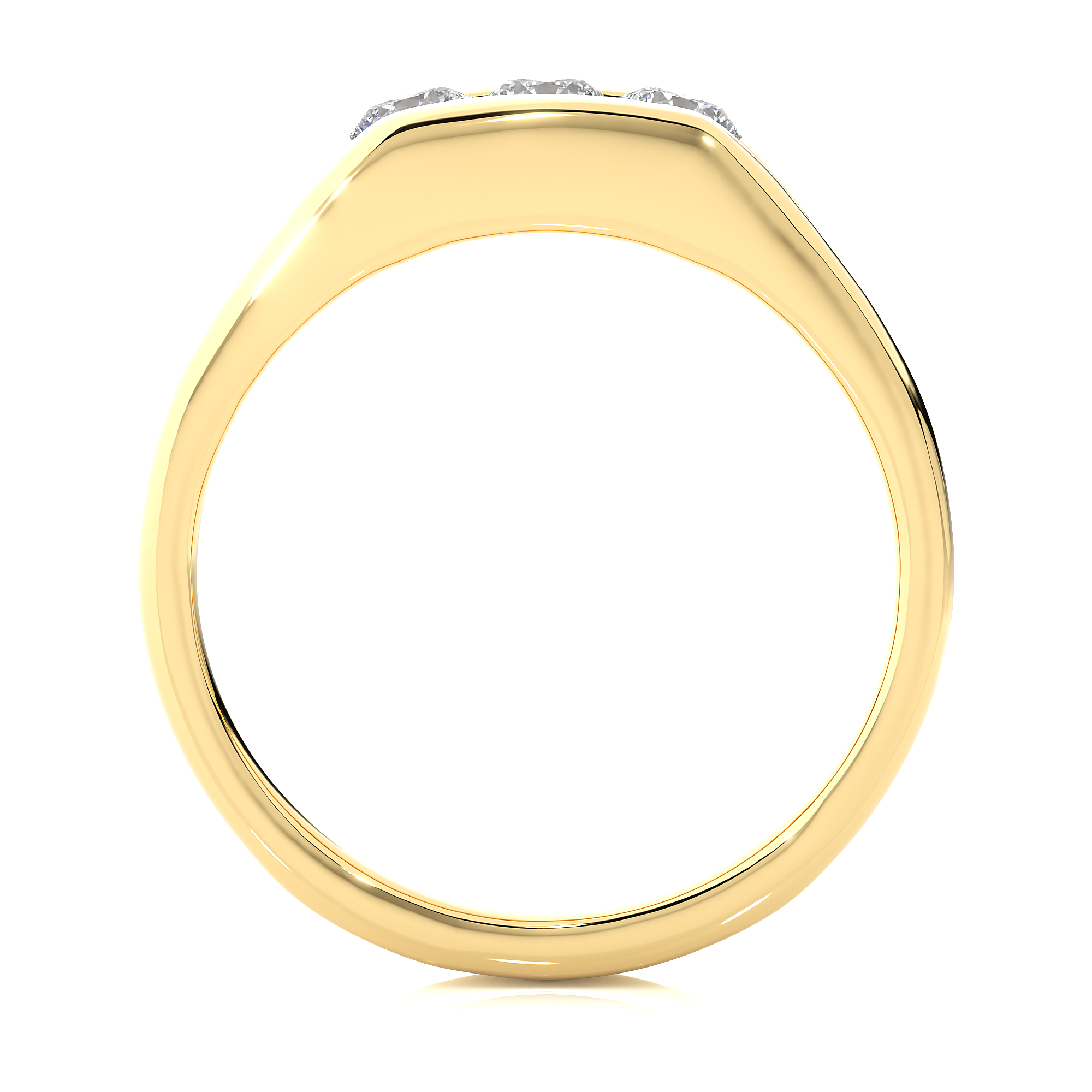 Classic Lab Diamond Three Stone Men’s Wedding Band