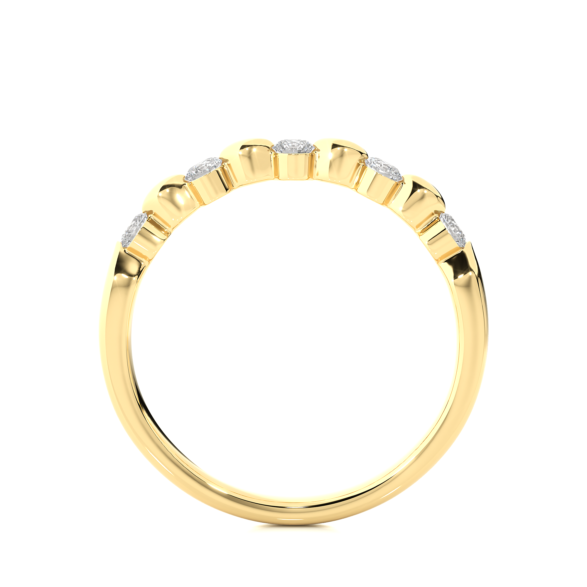 Round Cut Diamond Half Eternity Ring