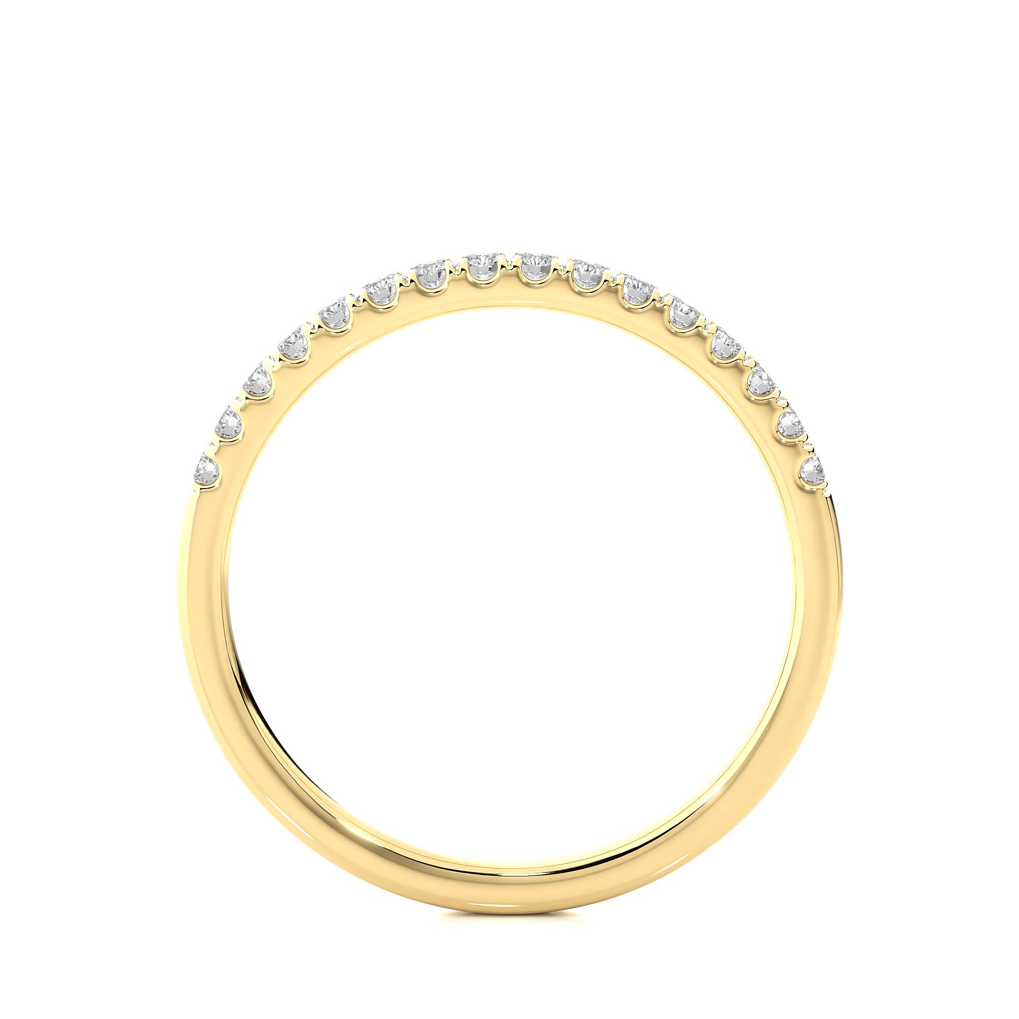 Round Cut Half Eternity Diamond Band