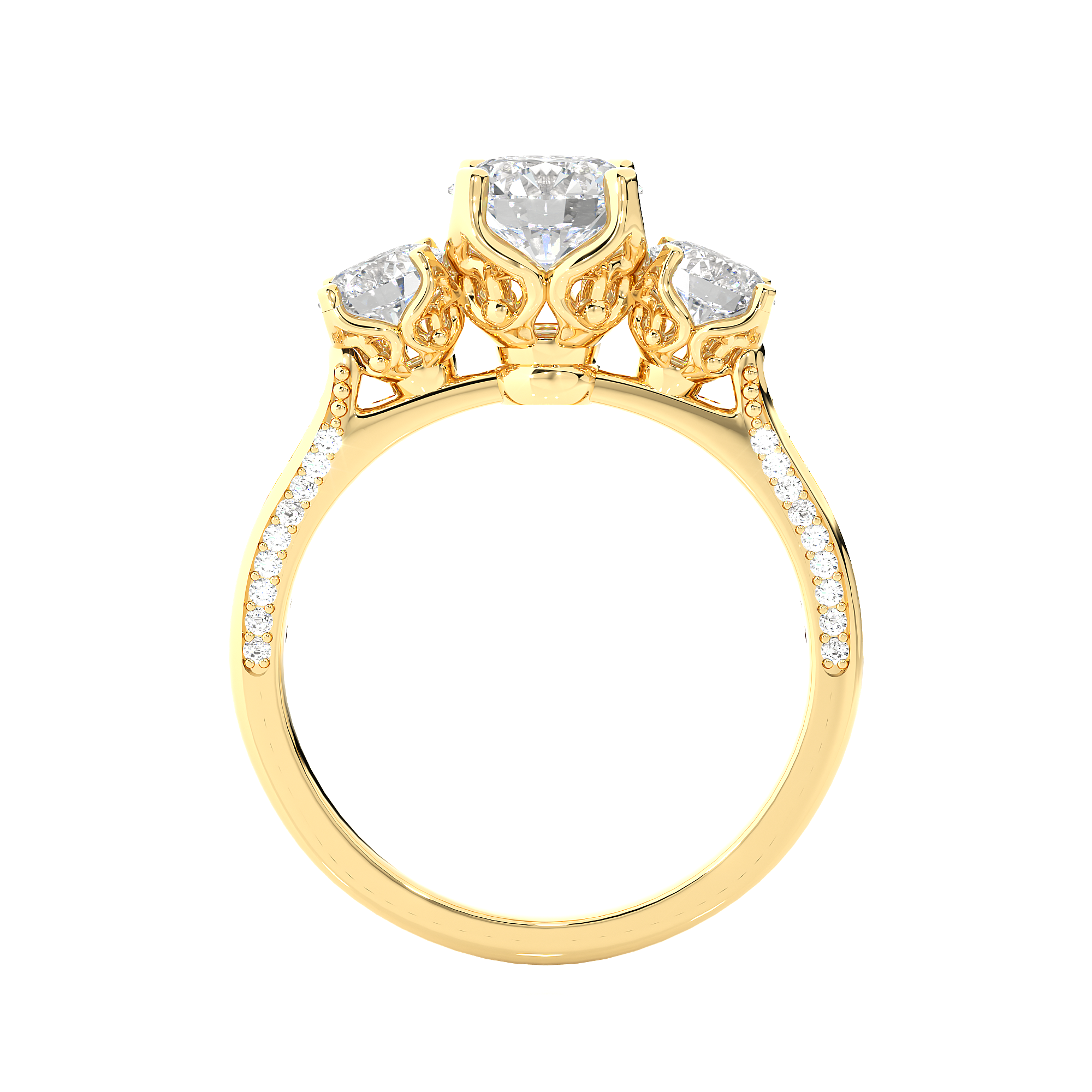 Lab Grown Diamond Three Stone Engagement Ring
