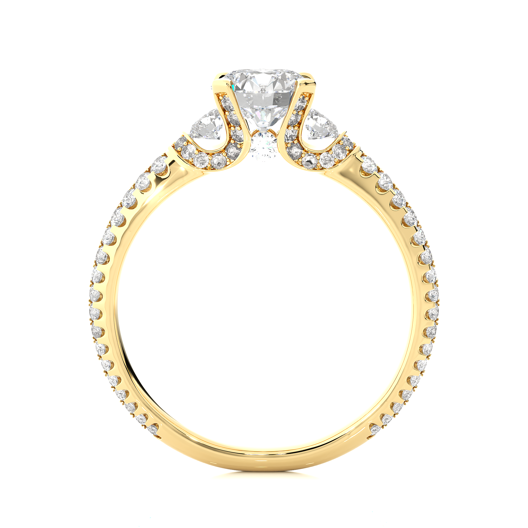Three Stone Lab Grown Diamond Engagement Ring