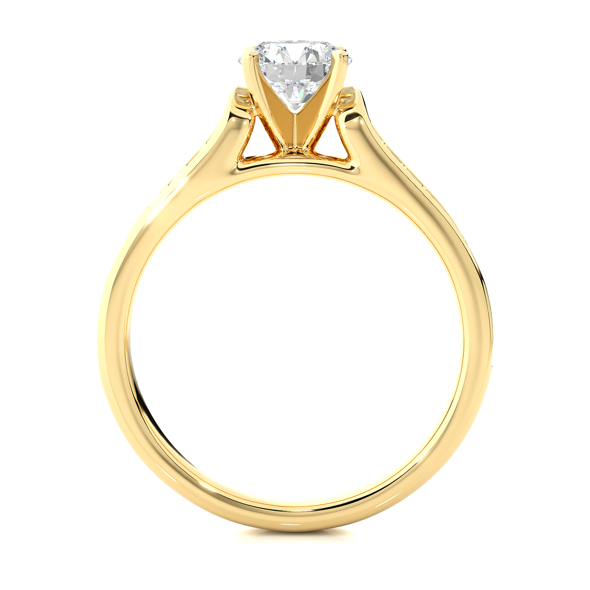 Round Lab Grown Diamond Pave Engagement Ring