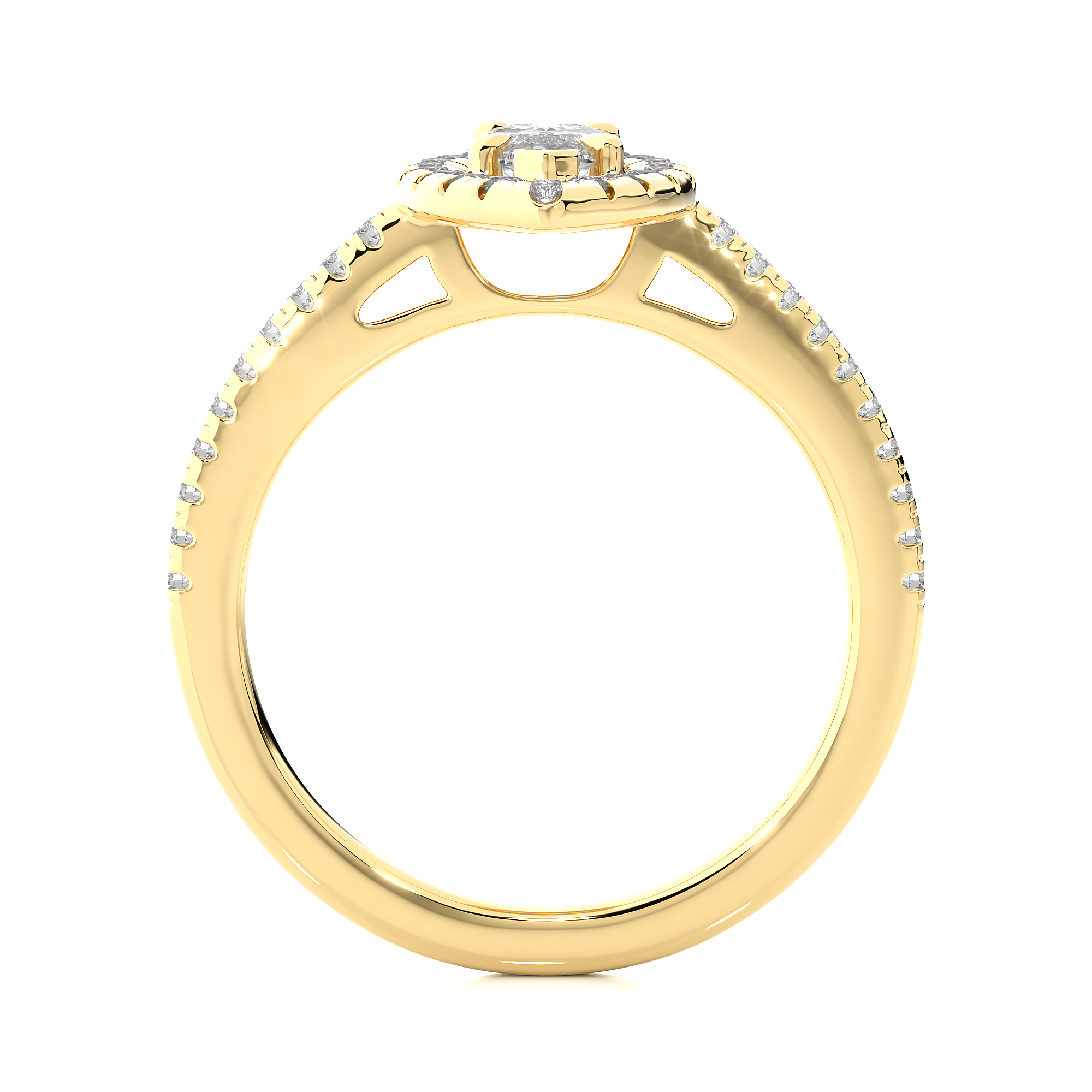 Marquise Lab Grown Diamond Halo Engagement Ring
