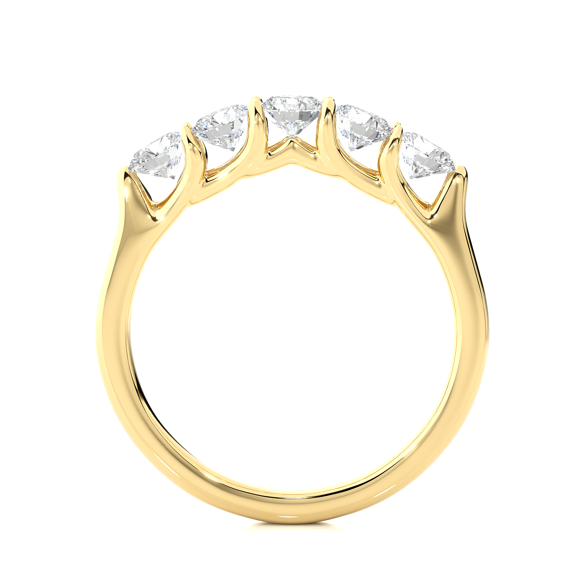 Five Stone Diamond Wedding Band