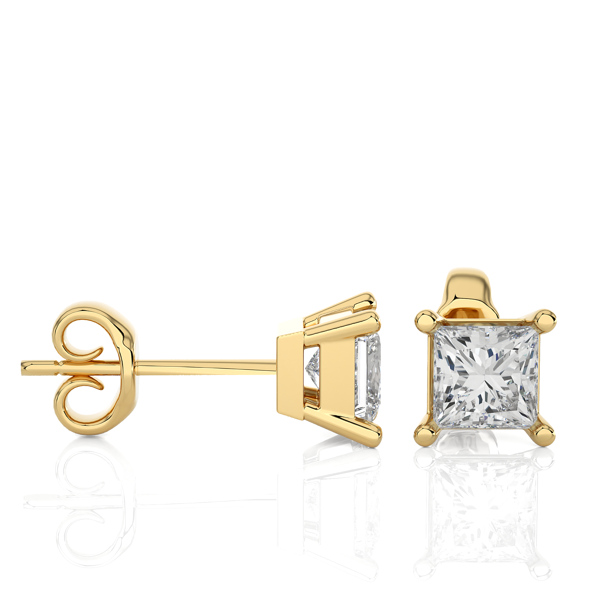 Princess Cut Lab Grown Diamond Stud Earrings