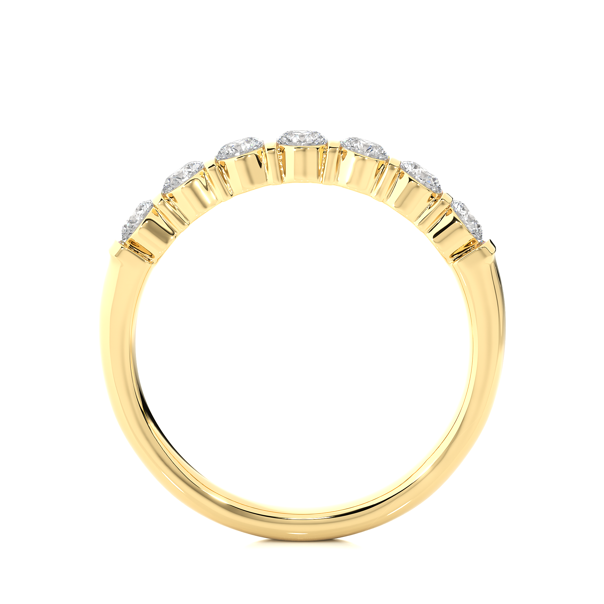 Round Cut Lab Grown Diamond Half Eternity Ring