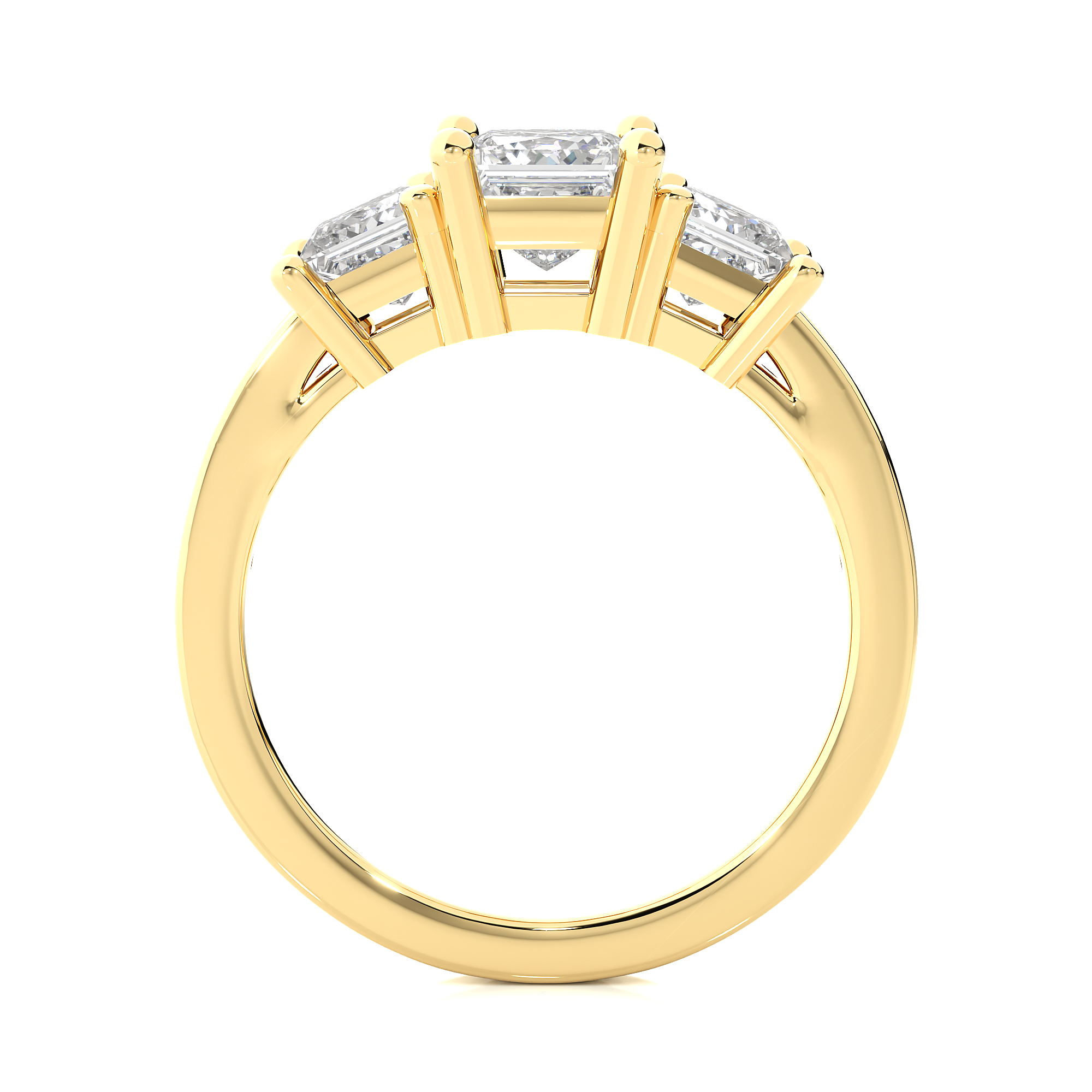 Three Stone Princess Lab Grown Diamond Engagement Ring