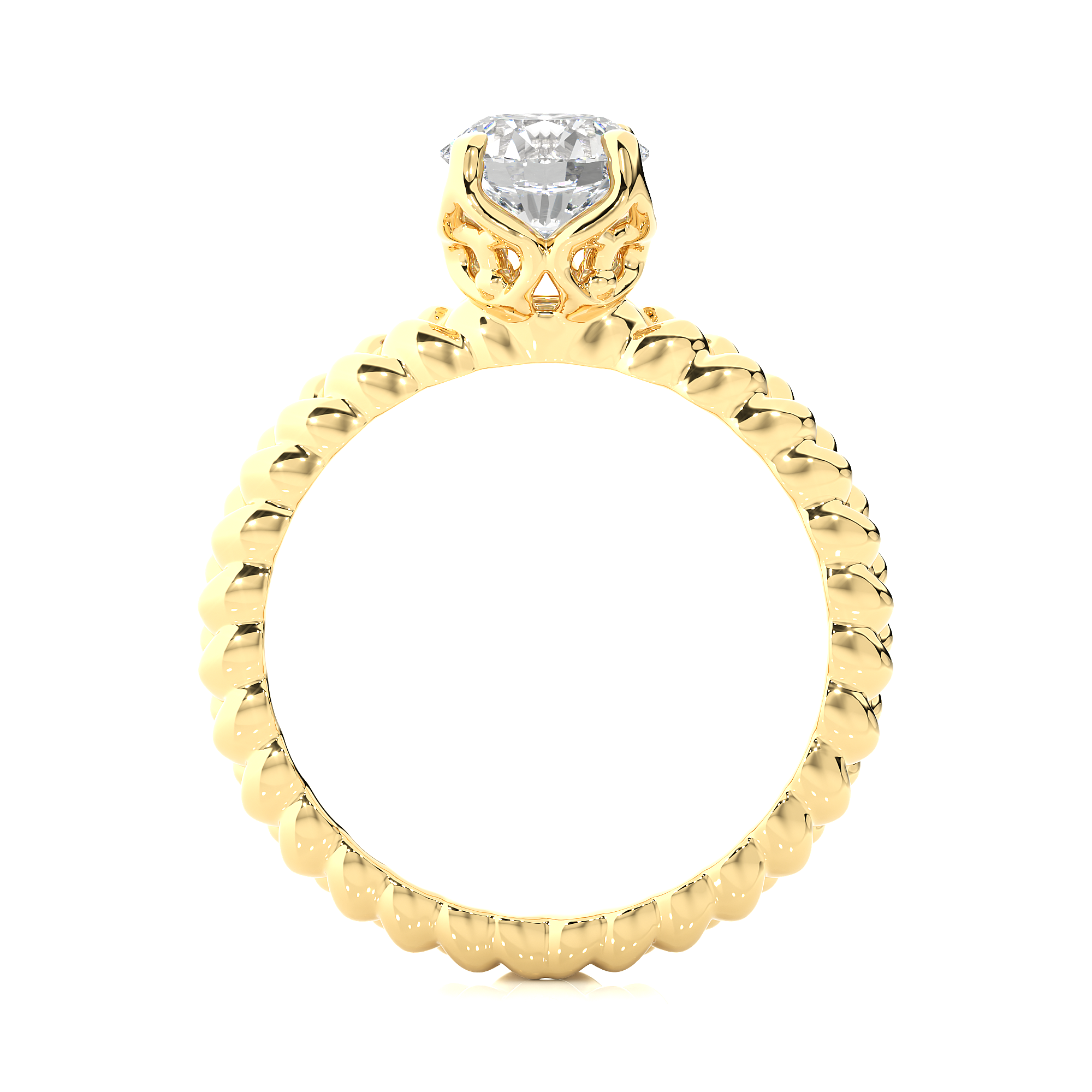 Round Cut Lab Grown Diamond Solitaire Engagement Ring