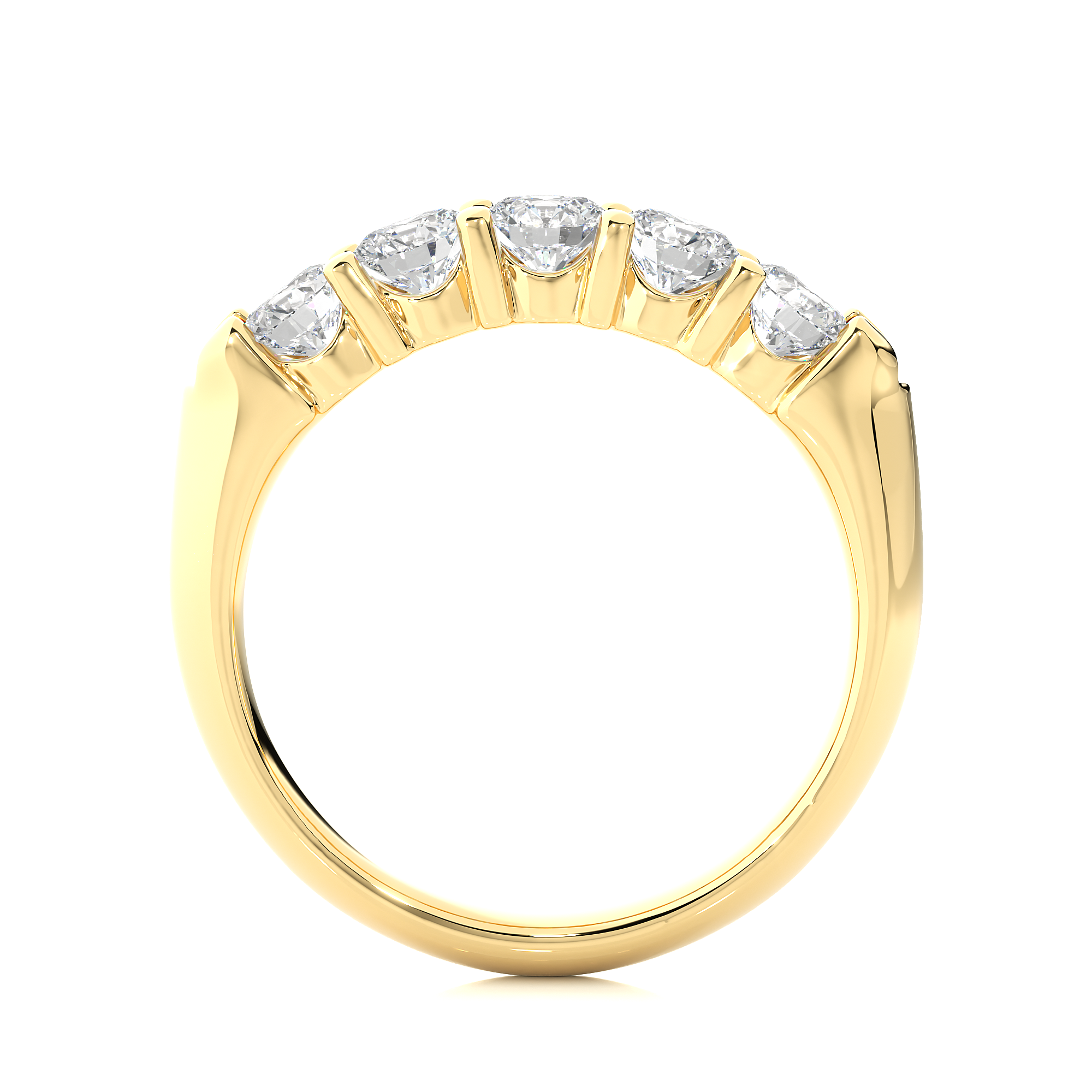 Round Cut Lab Grown Diamond Half Eternity Ring