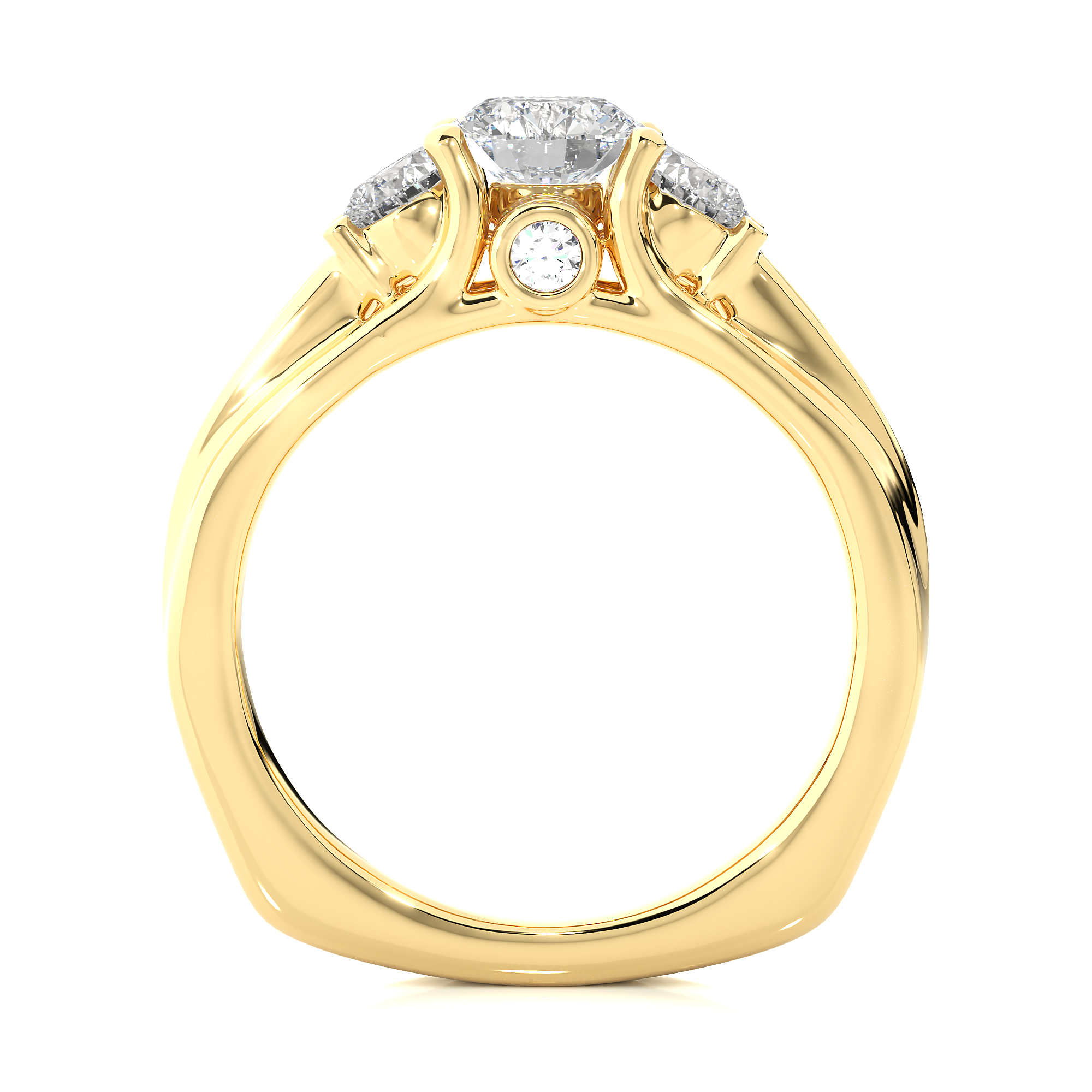 Three Stone Lab Grown Diamond Engagement Ring
