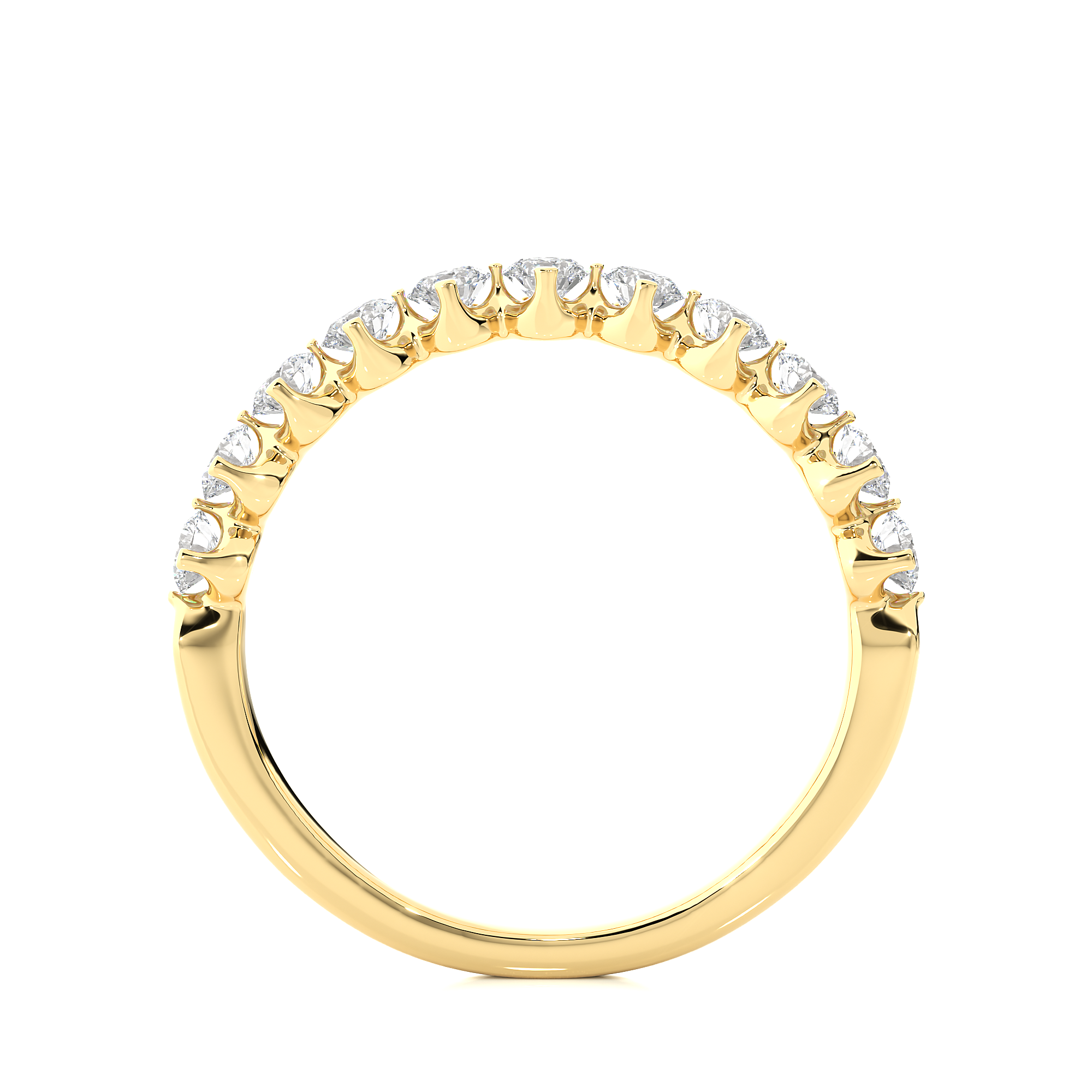Round Cut Lab Grown Diamond Half Eternity Ring
