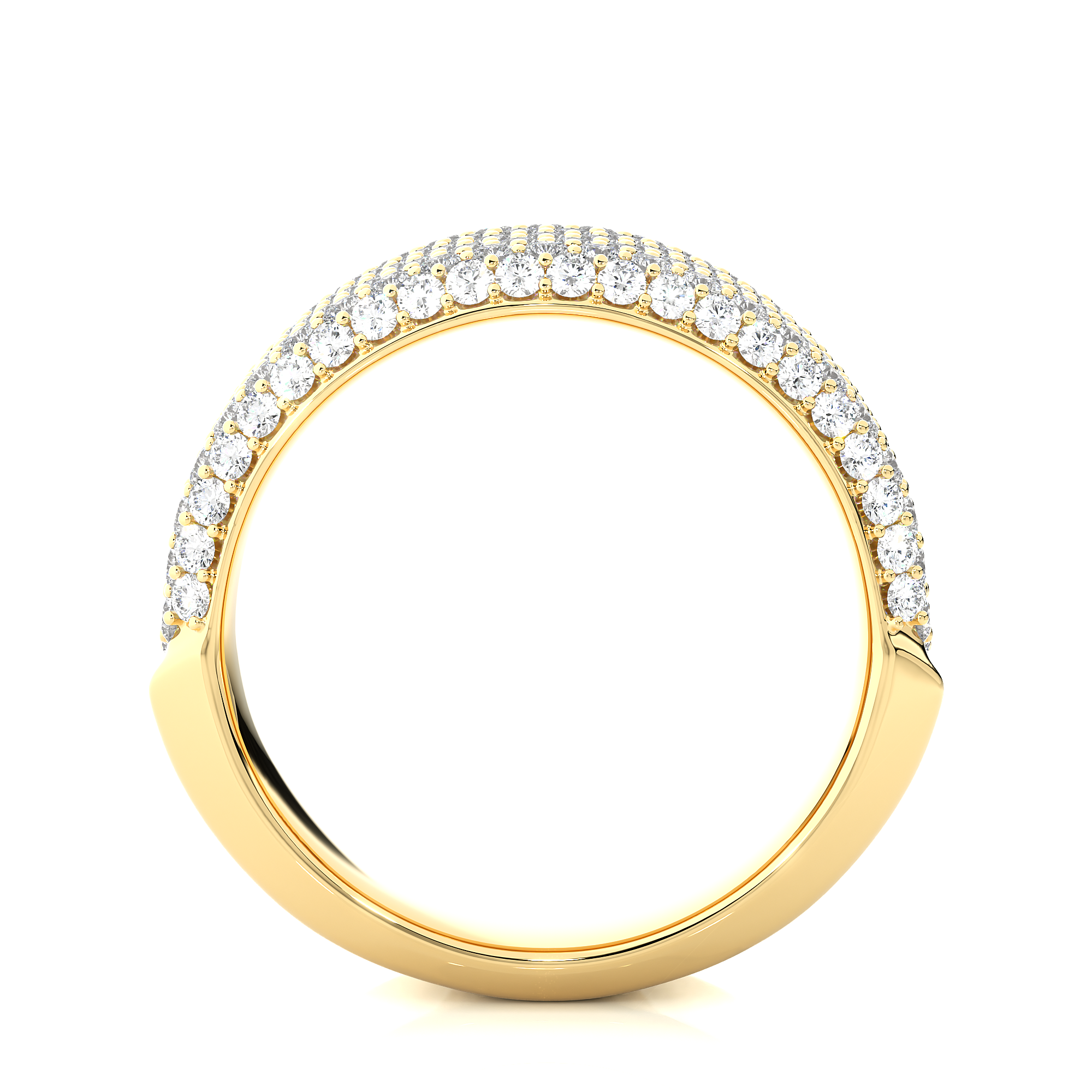 Multi Row Lab Grown Diamond Wide Band
