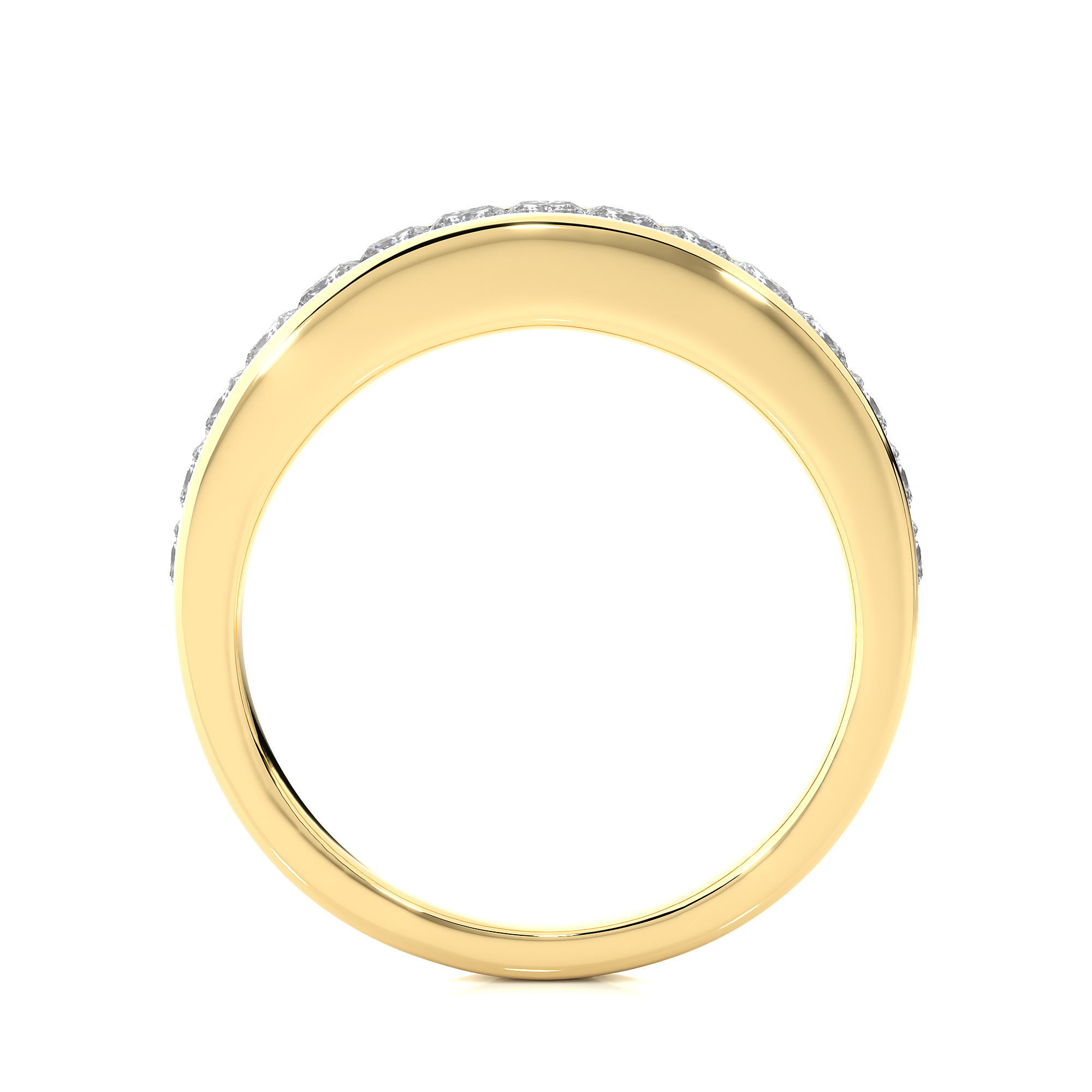 Channel Set Princess Cut Lab Grown Diamond Wedding Band