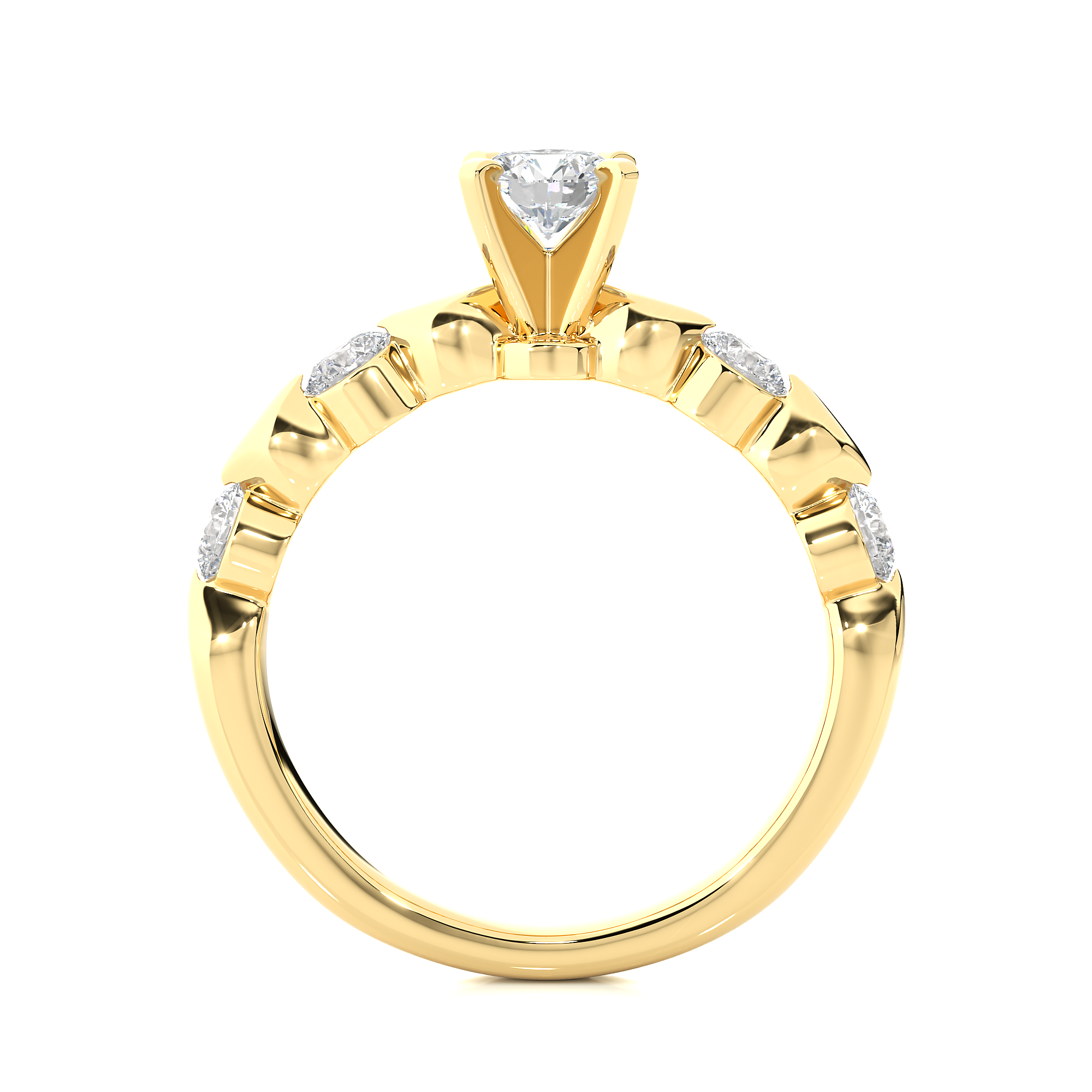 Leaf Inspired Lab Grown Diamond Engagement Ring