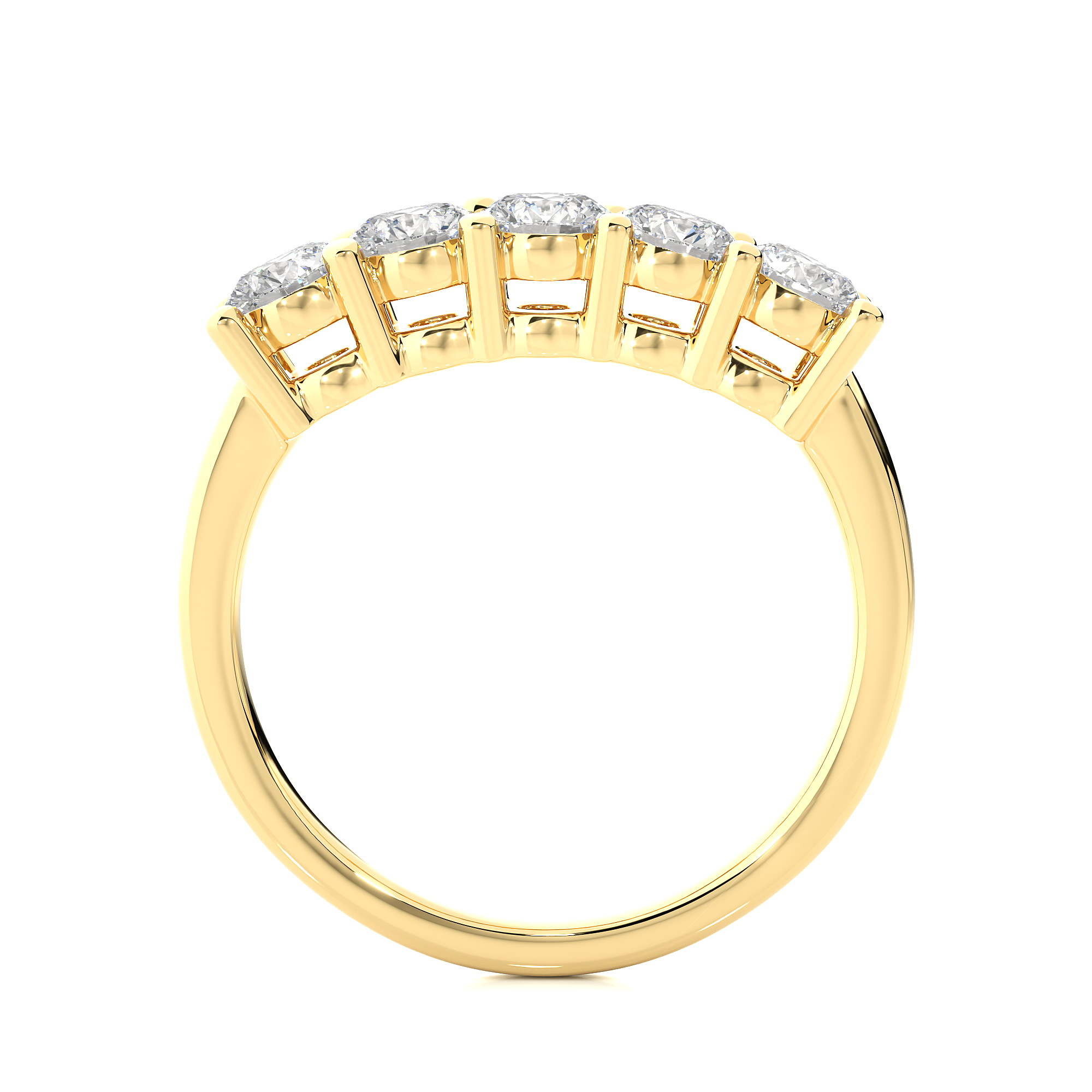 Round Cut Lab Grown Diamond Half Eternity Ring