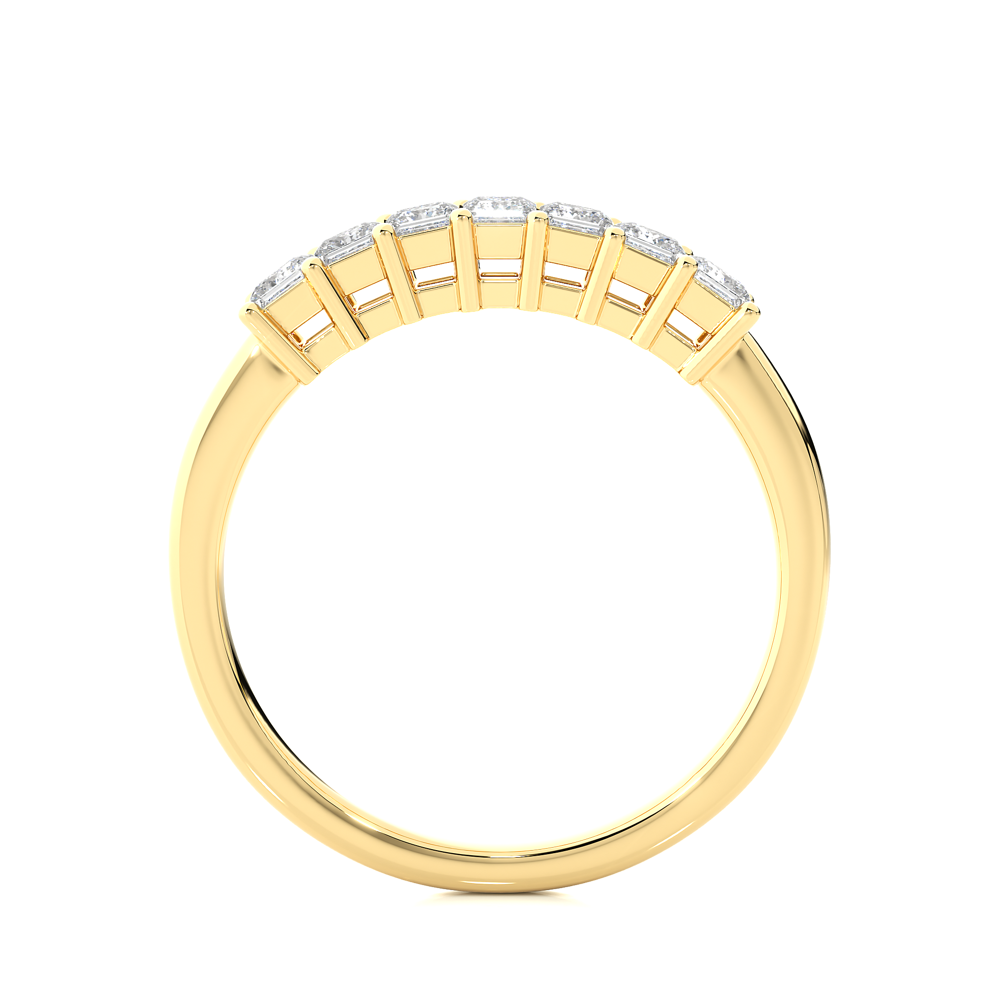 Princess Cut Lab Grown Diamond Wedding Band