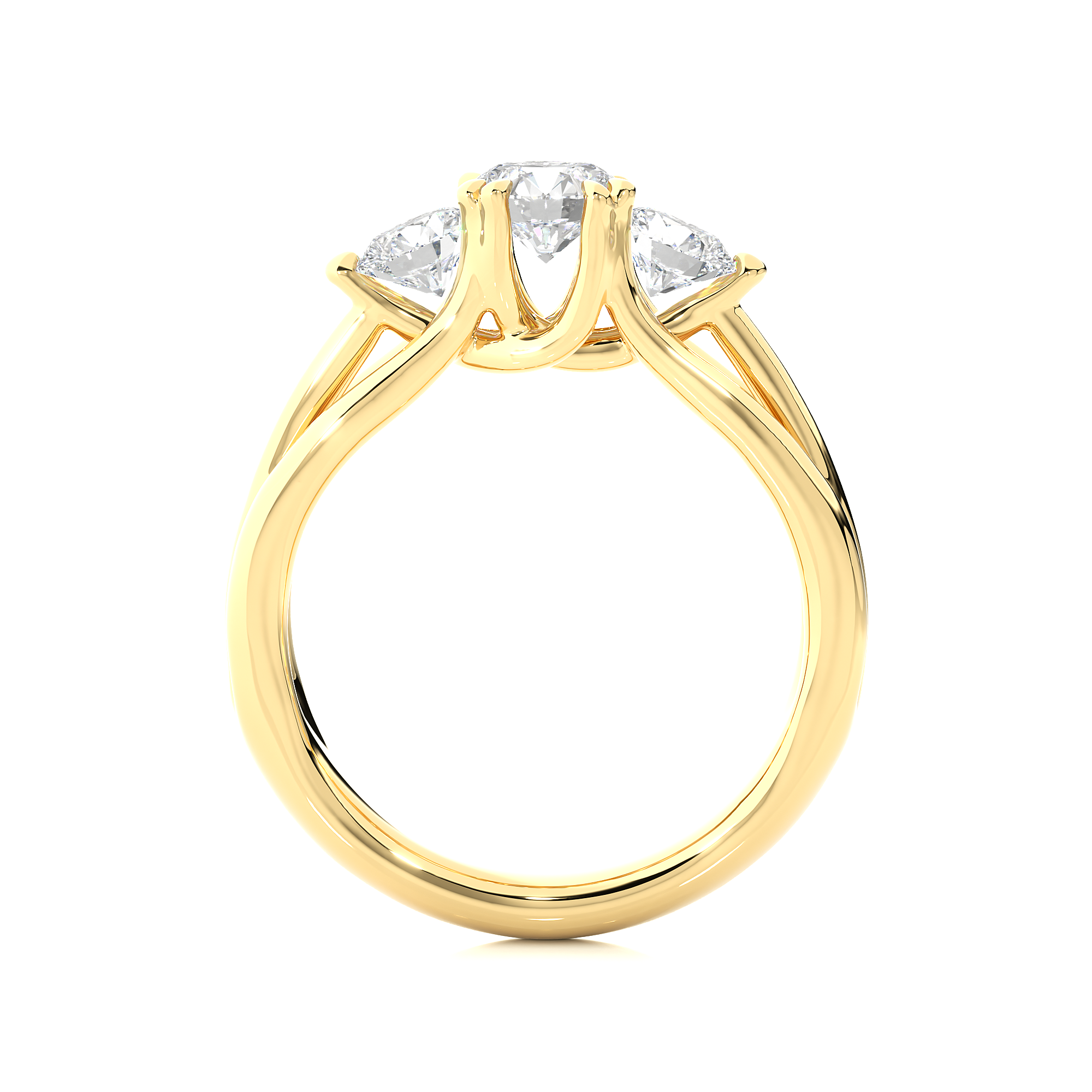 Classic Round Diamond Three Stone Engagement Ring