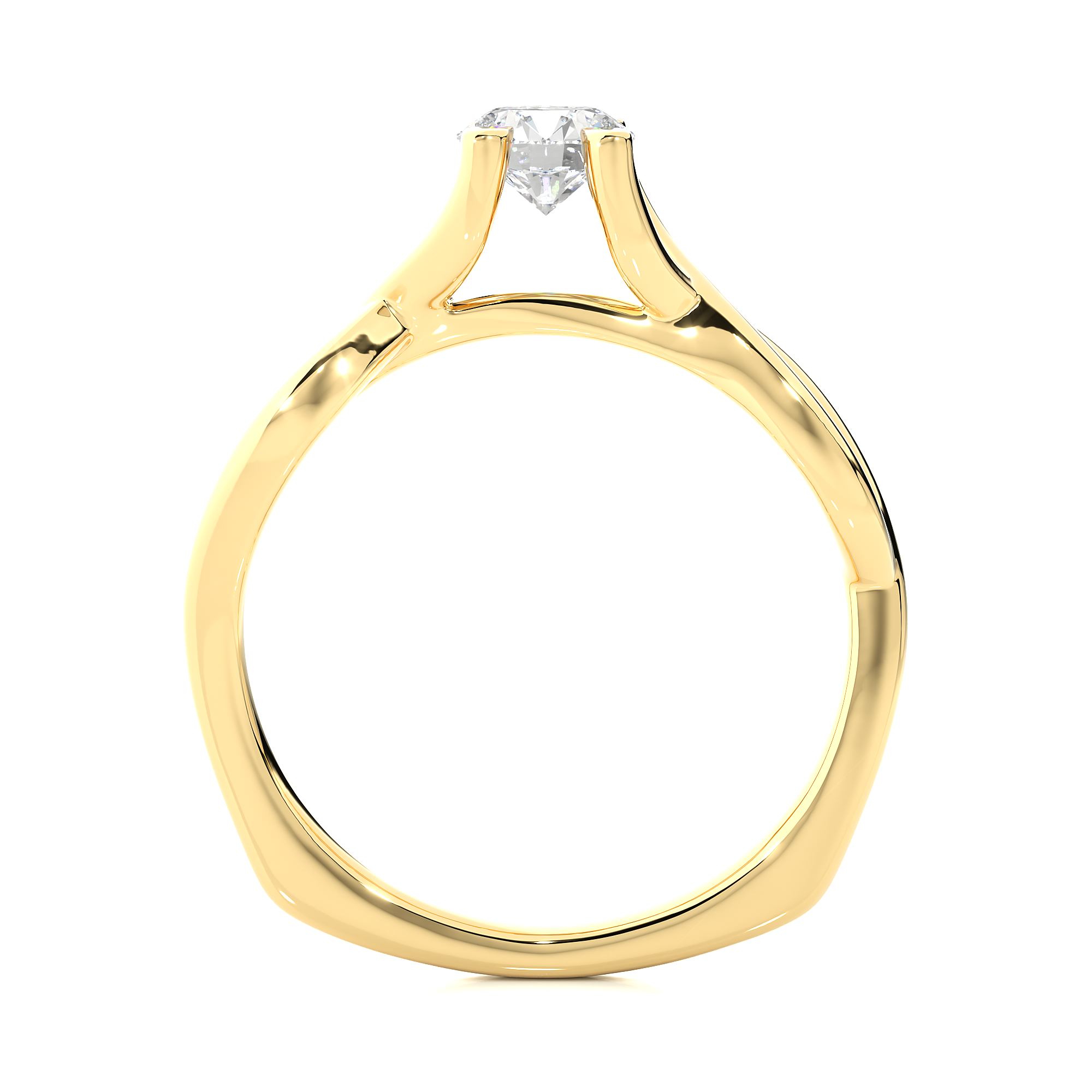 Twisted Shank Diamond Solitaire Engagement Ring