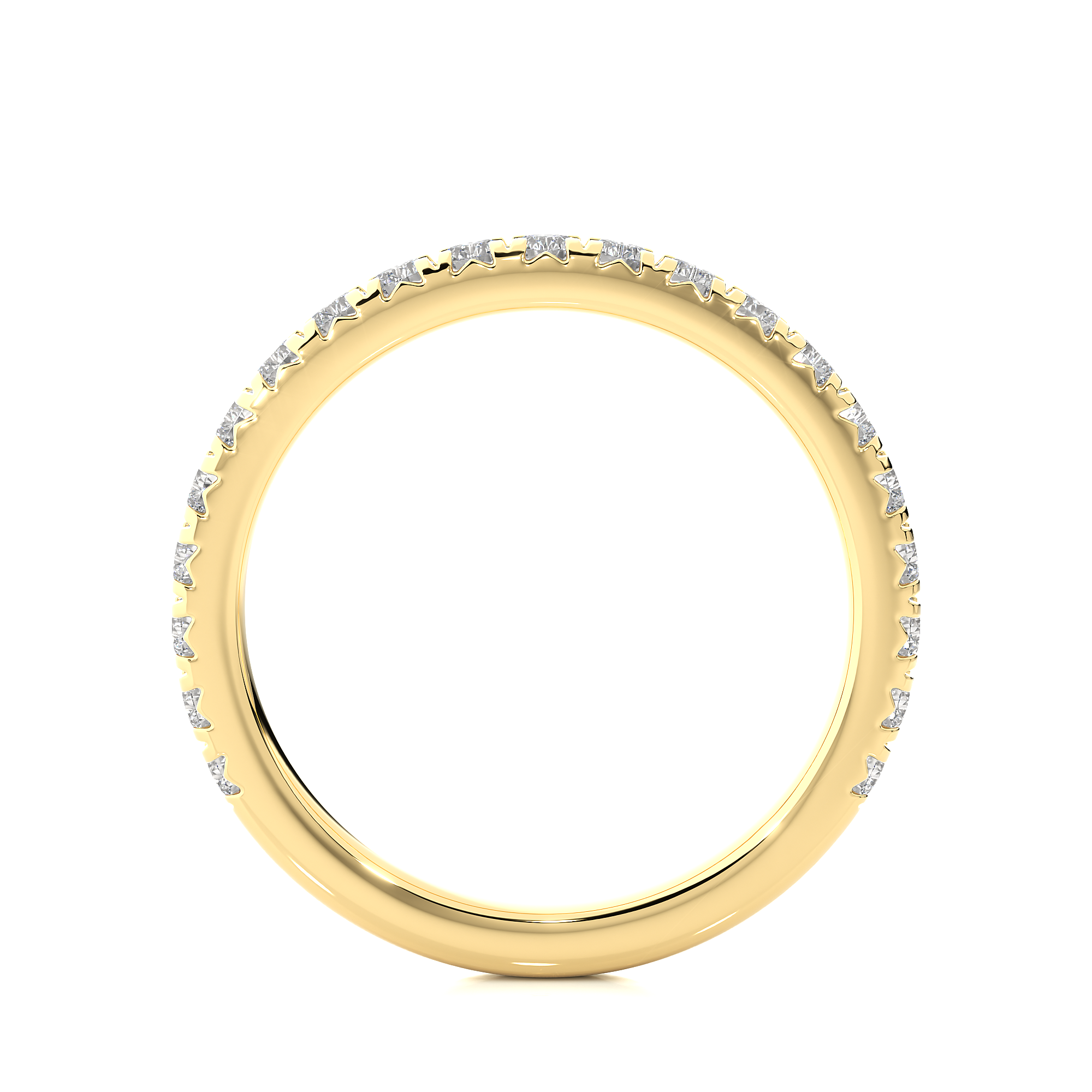 Round Cut Half Eternity Diamond Band