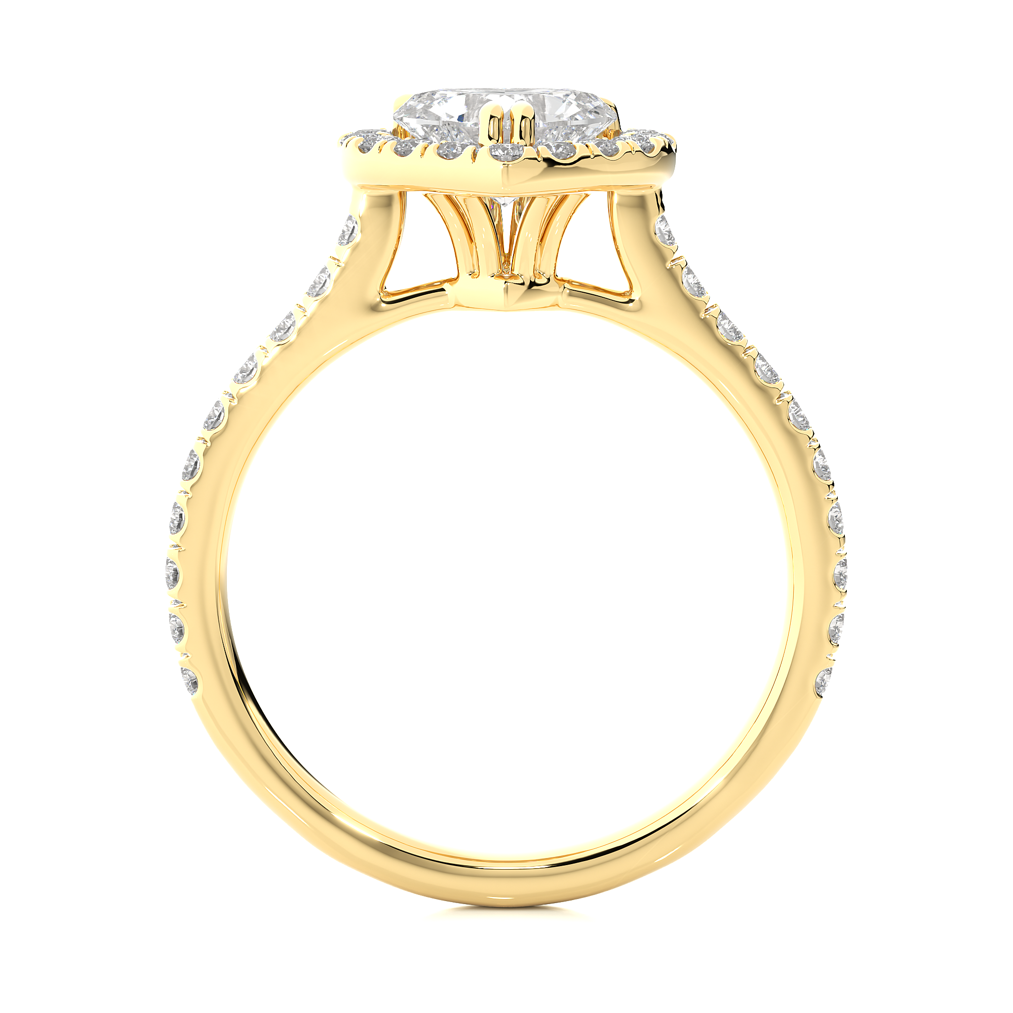 Heart Shape Lab Grown Diamond Halo Engagement Ring