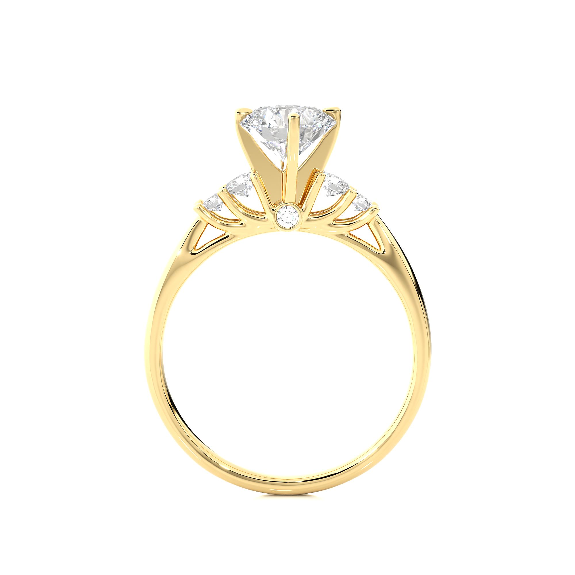 Five Stone Round Lab Diamond Engagement Ring