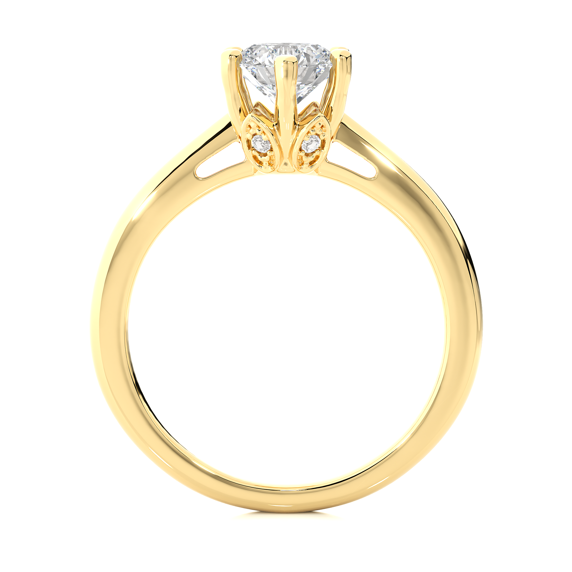 Round Cut Lab Grown Diamond Solitaire Engagement Ring